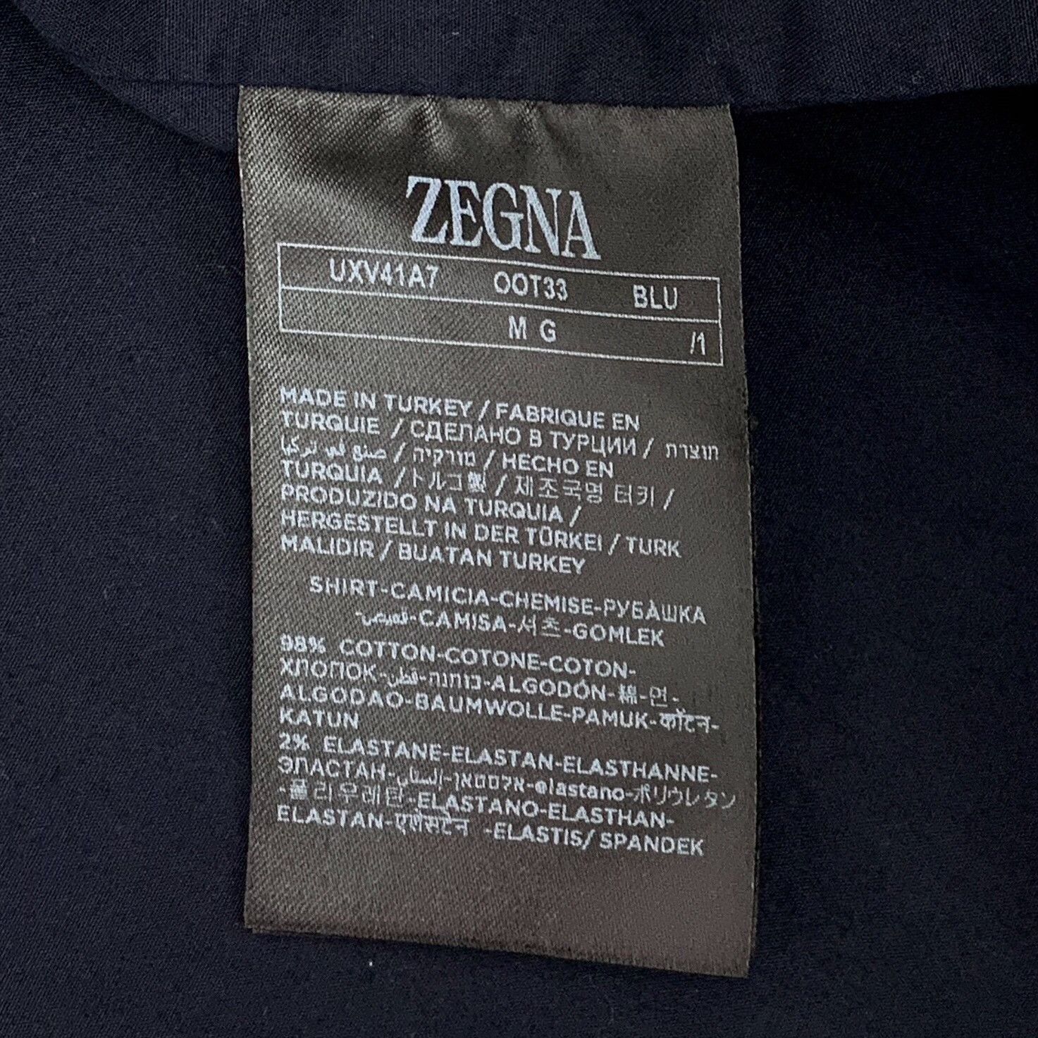Z Zegna Zegna Navy Cotton Button Up Shirt M Size US M / EU 48-50 / 2 - 8 Thumbnail