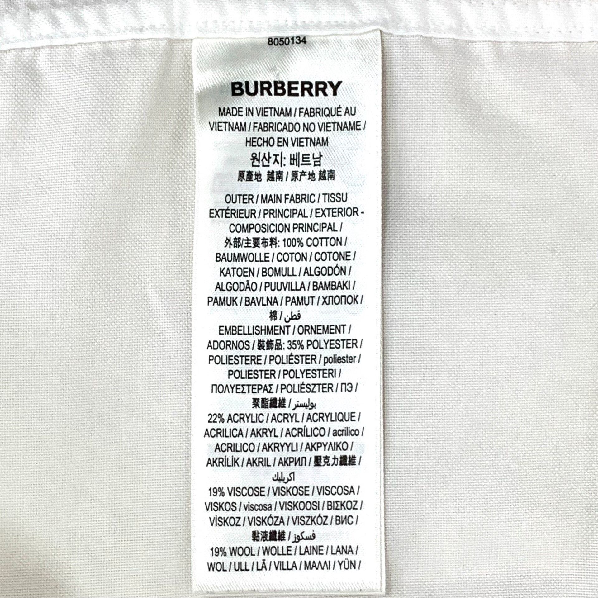 Burberry Burberry Embroidered B Logo Oxford Shirt White L Size US L / EU 52-54 / 3 - 8 Thumbnail
