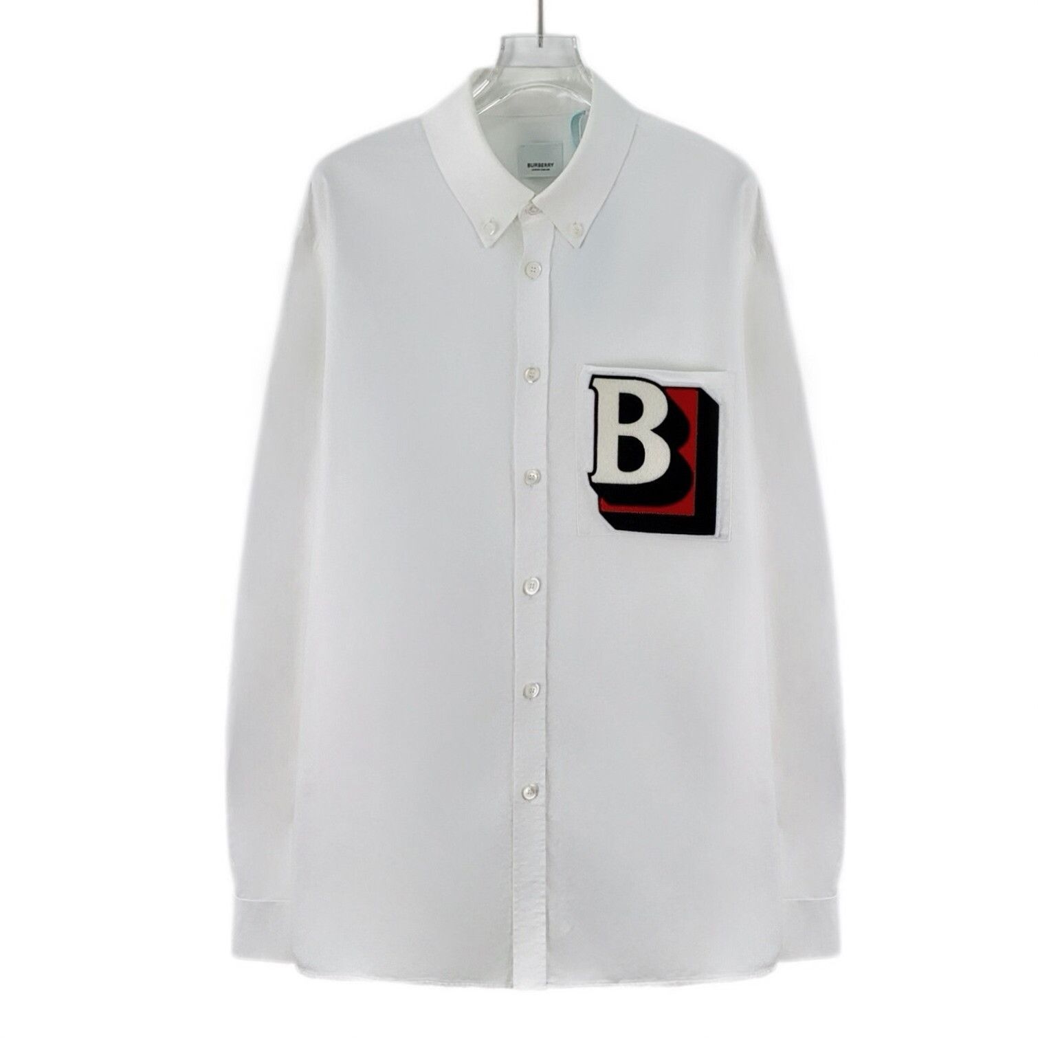 Burberry Burberry Embroidered B Logo Oxford Shirt White L Size US L / EU 52-54 / 3 - 2 Thumbnail