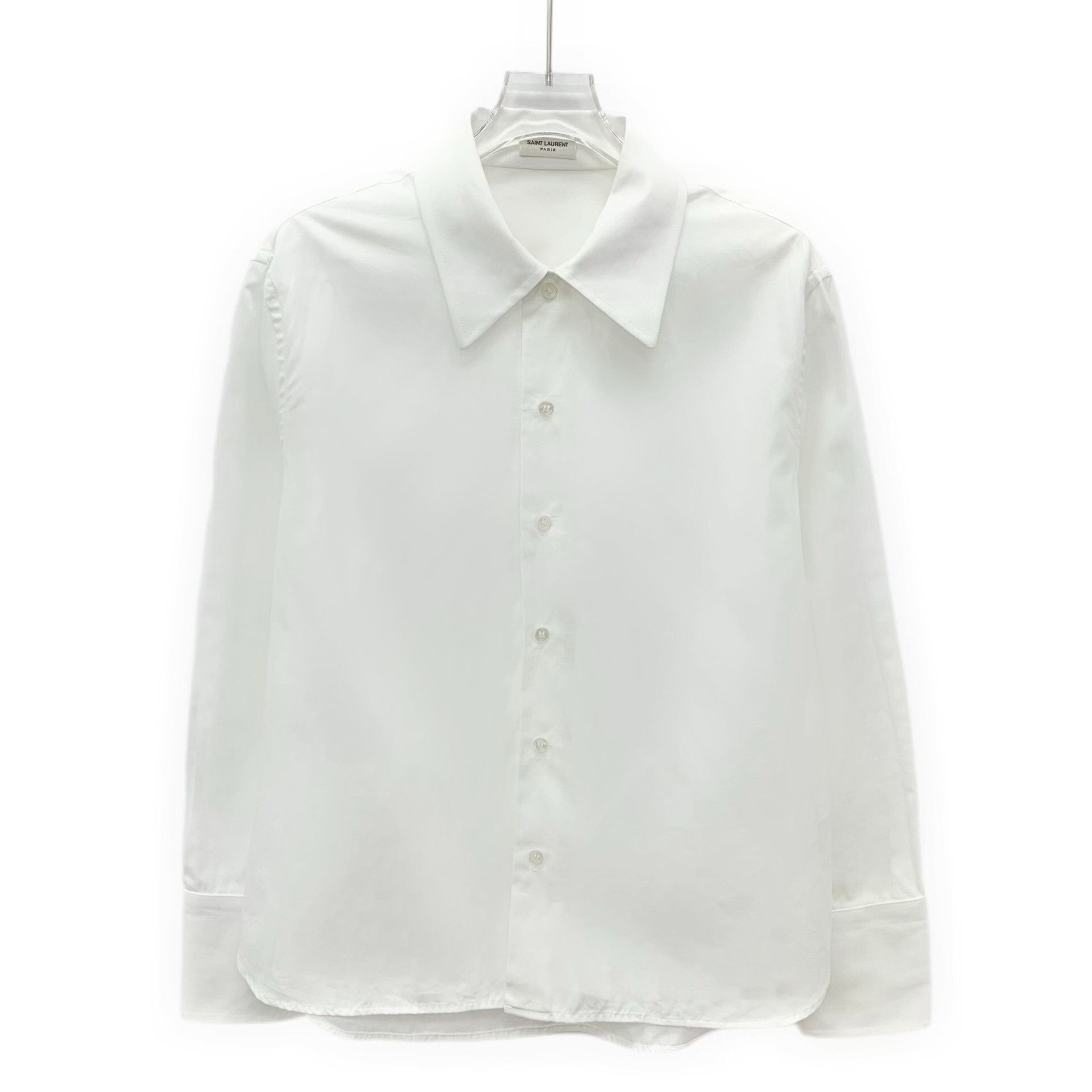 Saint Laurent Paris Saint Laurent White Cotton Long Sleeve Shirt S Size US S / EU 44-46 / 1 - 2 Thumbnail
