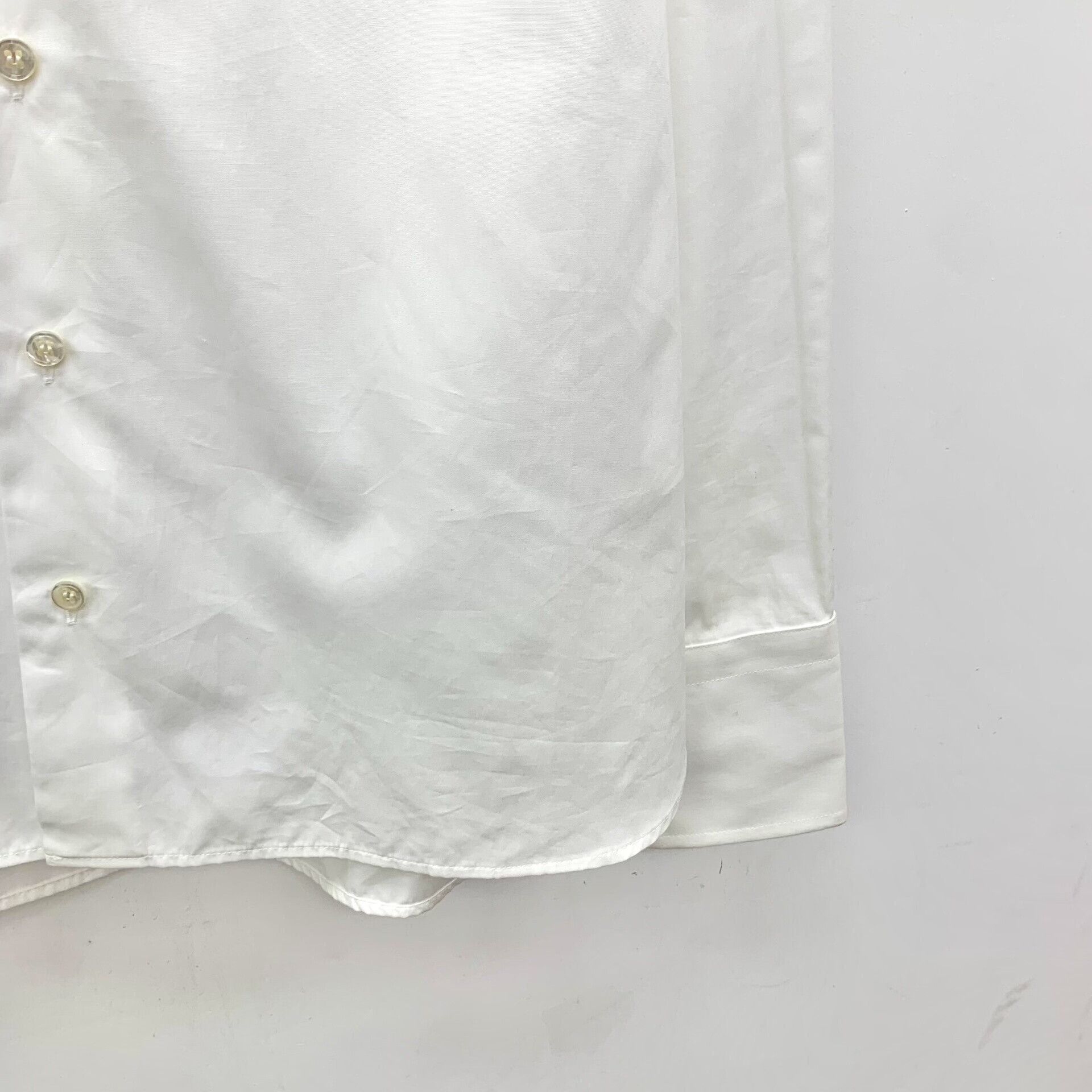Saint Laurent Paris Saint Laurent White Cotton Long Sleeve Shirt S Size US S / EU 44-46 / 1 - 5 Thumbnail