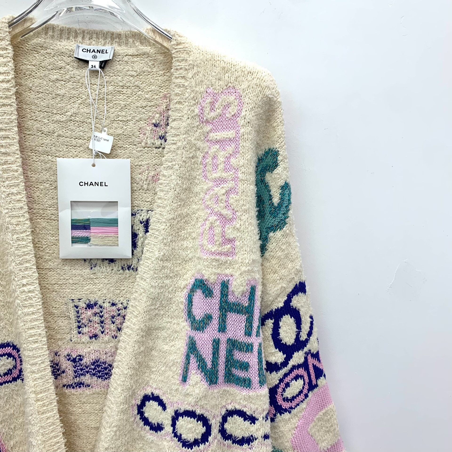 Chanel Chanel Logo Intarsia Belted Cardigan FR 34 Size XS / US 0-2 / IT 36-38 - 4 Thumbnail