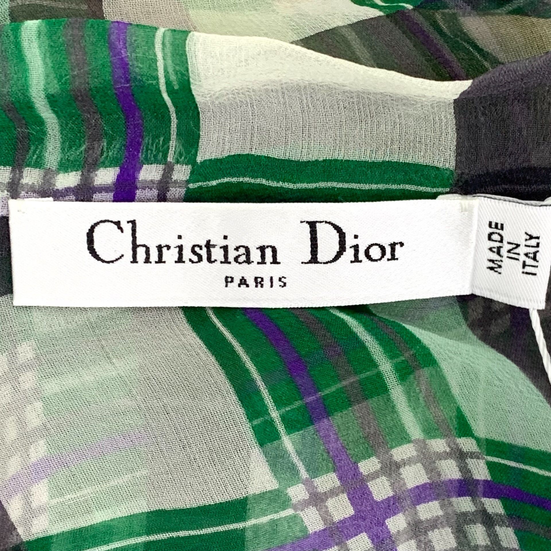 Dior Dior Plaid Silk Ruffle Bow Blouse FR 38 Size S / US 4 / IT 40 - 6 Thumbnail