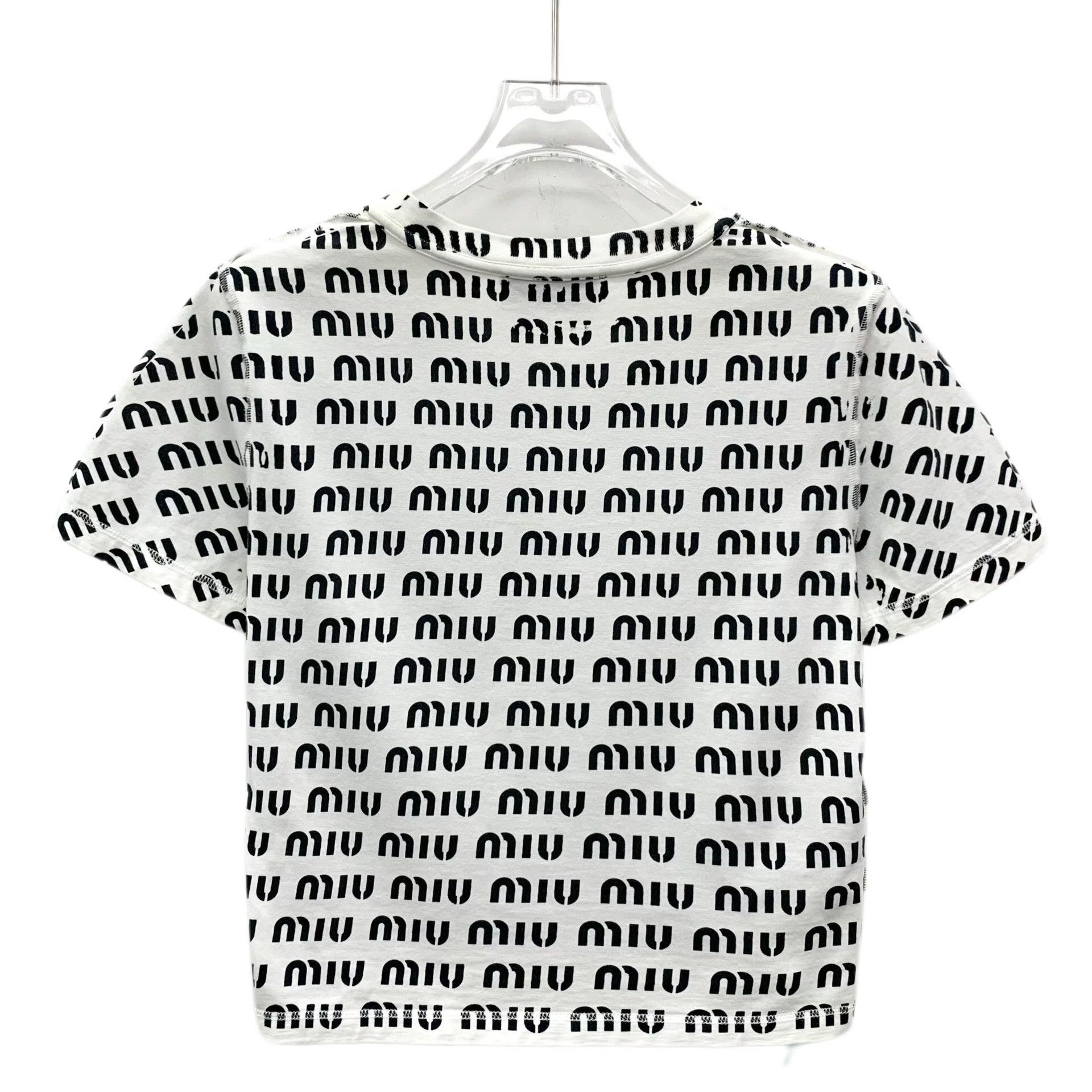 Miu Miu Miu Miu All-Over Logo Print T-Shirt XS Size XS / US 0-2 / IT 36-38 - 3 Thumbnail