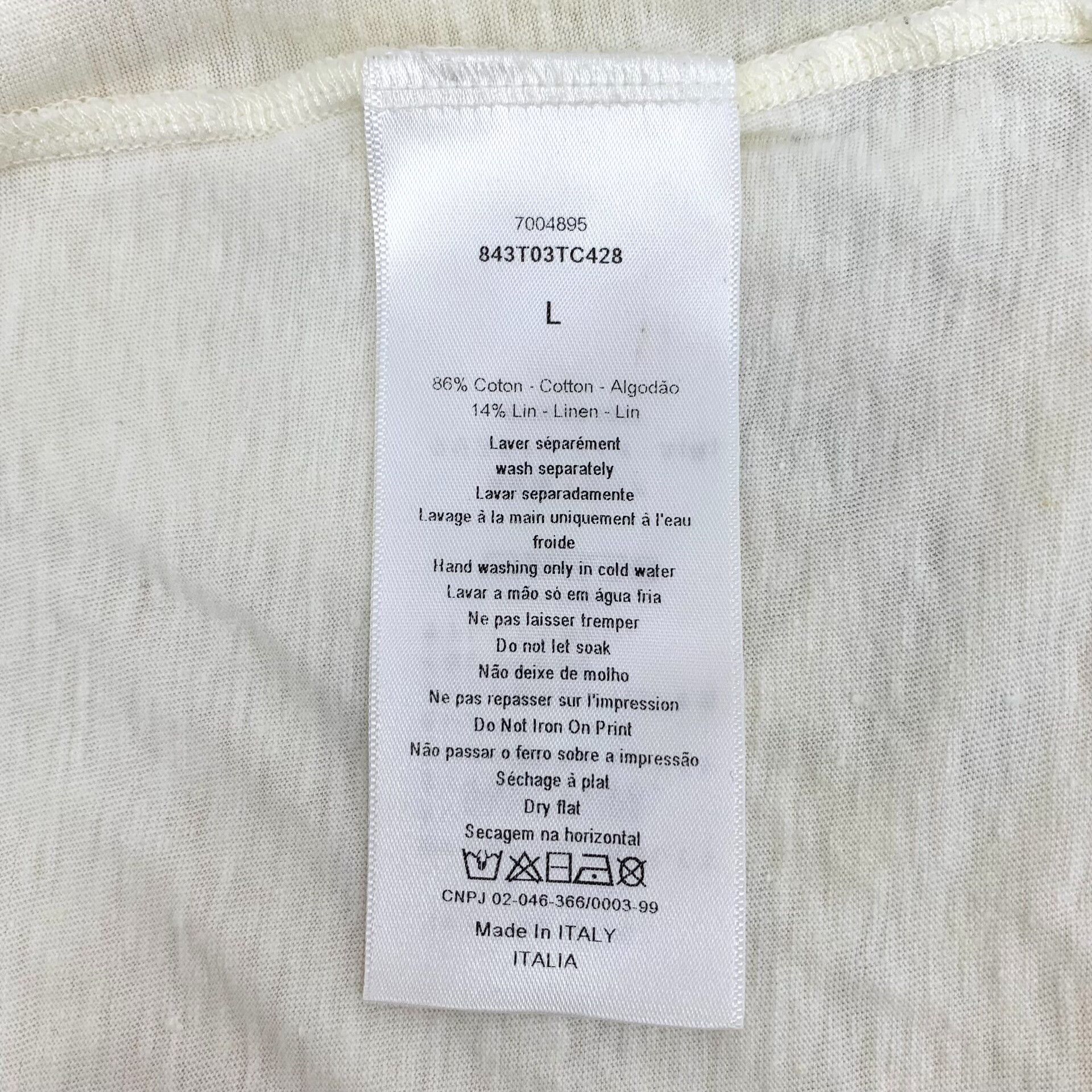 Dior Dior J'Adior 8 Cotton Linen T-Shirt L Size US L / EU 52-54 / 3 - 7 Thumbnail