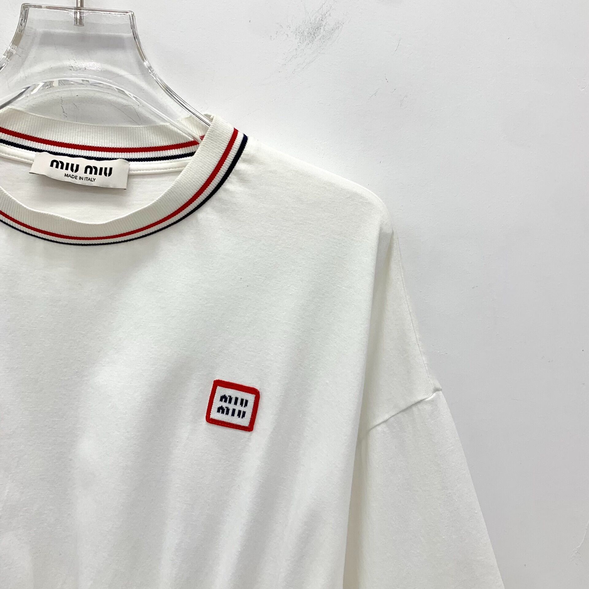 Miu Miu Miu Miu Logo Patch Ringer T-Shirt Size M Size M / US 6-8 / IT 42-44 - 4 Thumbnail