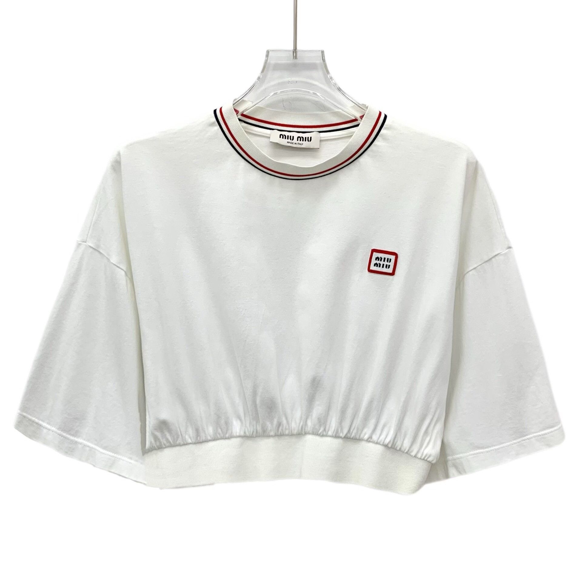 Miu Miu Miu Miu Logo Patch Ringer T-Shirt Size M Size M / US 6-8 / IT 42-44 - 2 Thumbnail