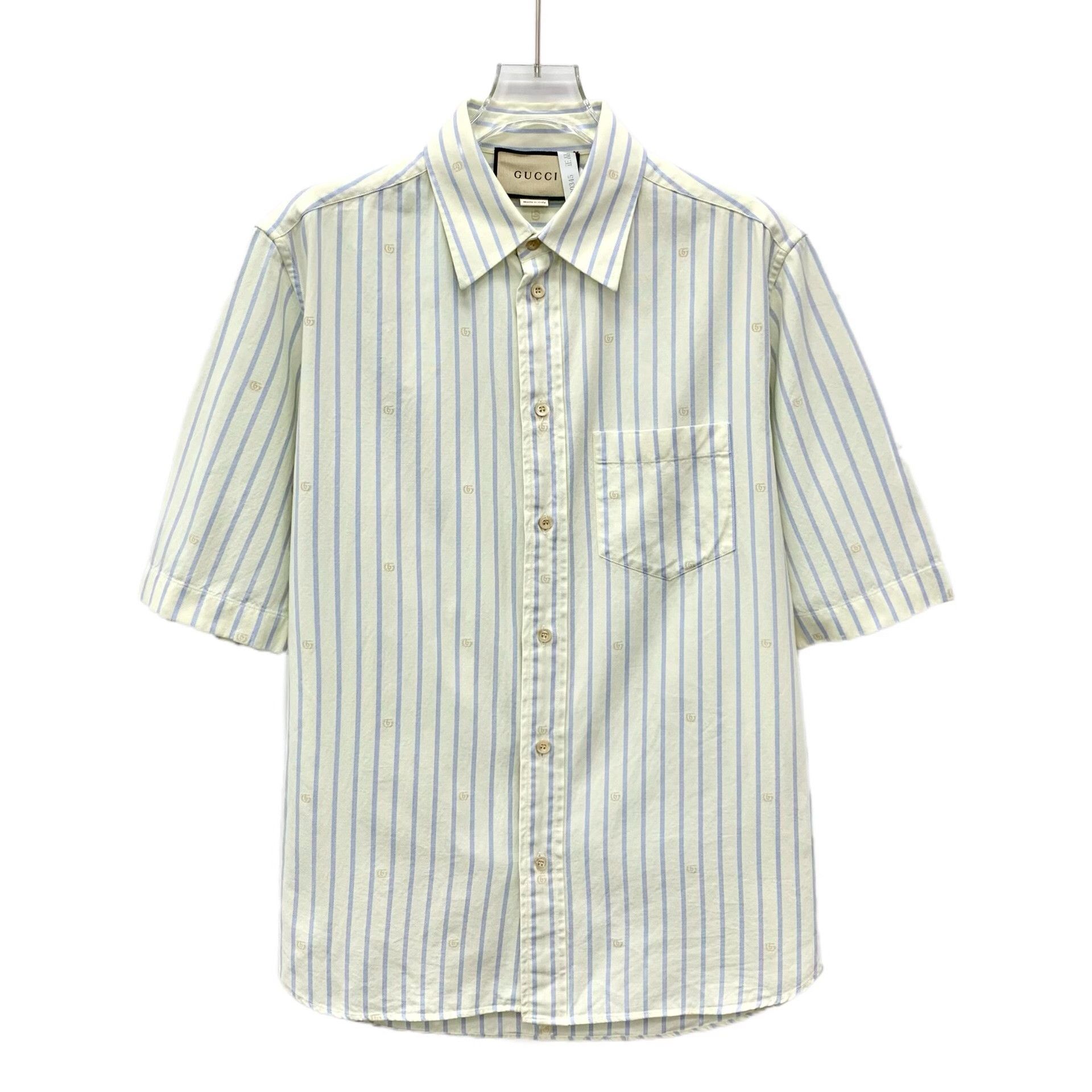 Gucci Gucci Striped GG Logo Short Sleeve Shirt 39 Size US M / EU 48-50 / 2 - 2 Thumbnail