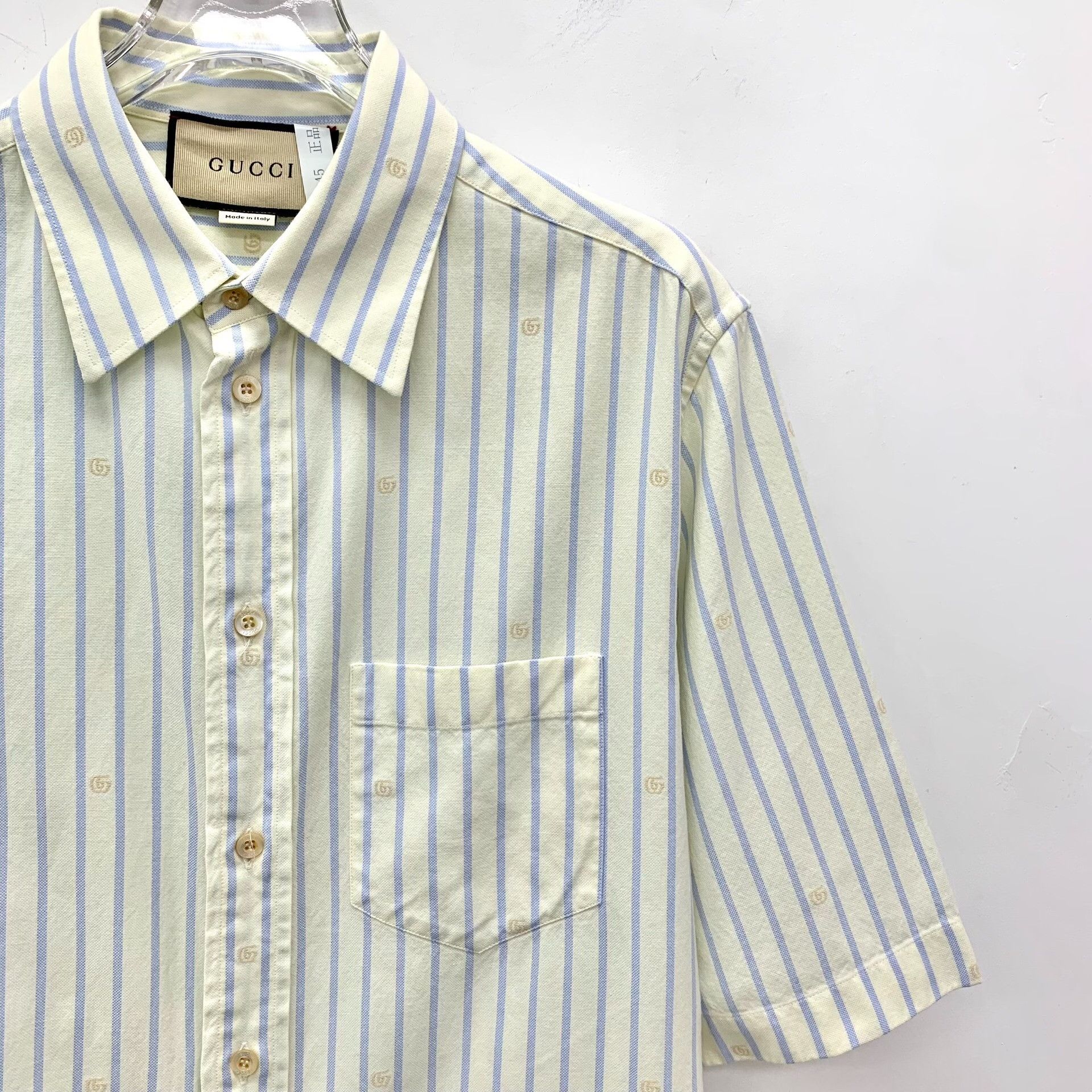 Gucci Gucci Striped GG Logo Short Sleeve Shirt 39 Size US M / EU 48-50 / 2 - 4 Thumbnail