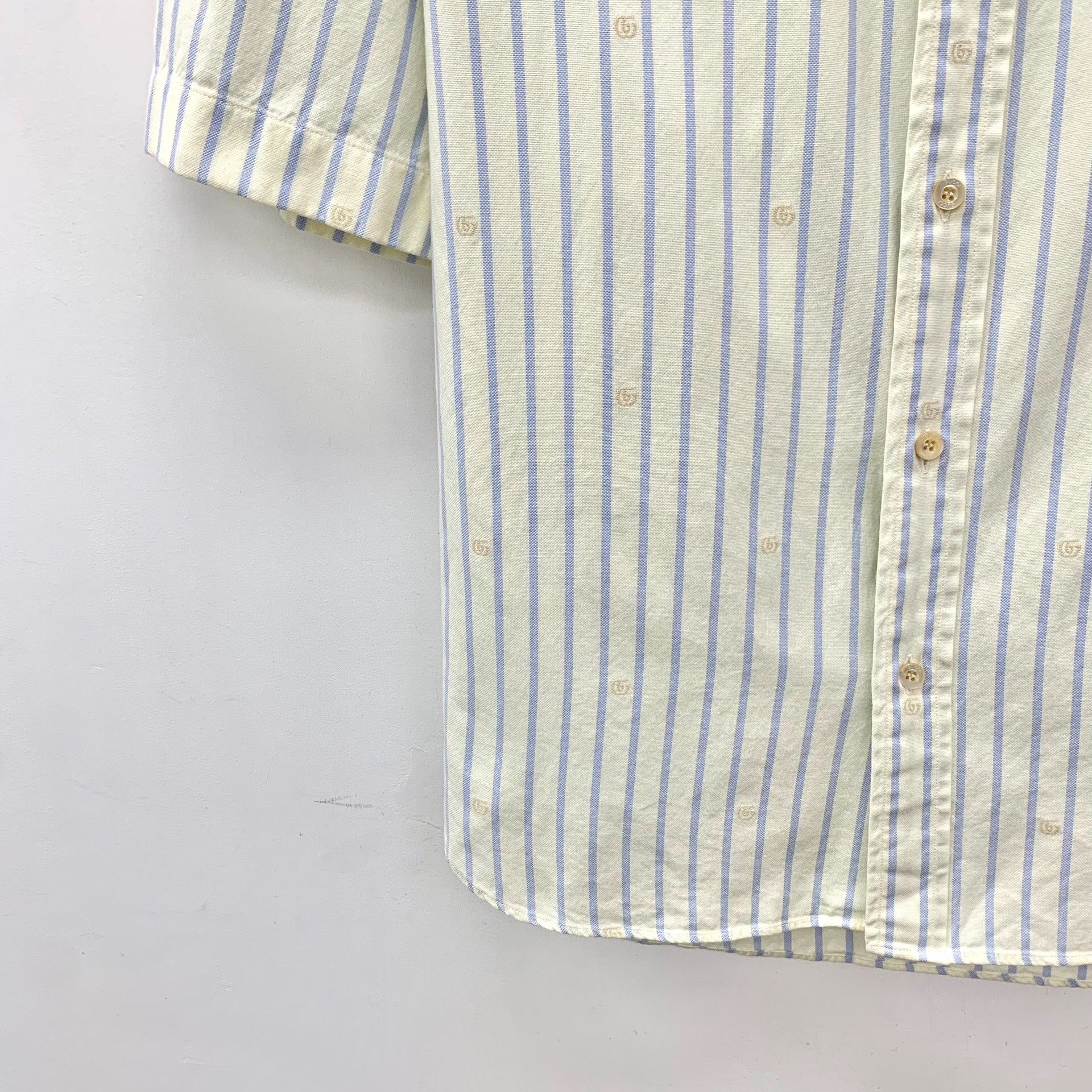 Gucci Gucci Striped GG Logo Short Sleeve Shirt 39 Size US M / EU 48-50 / 2 - 5 Thumbnail