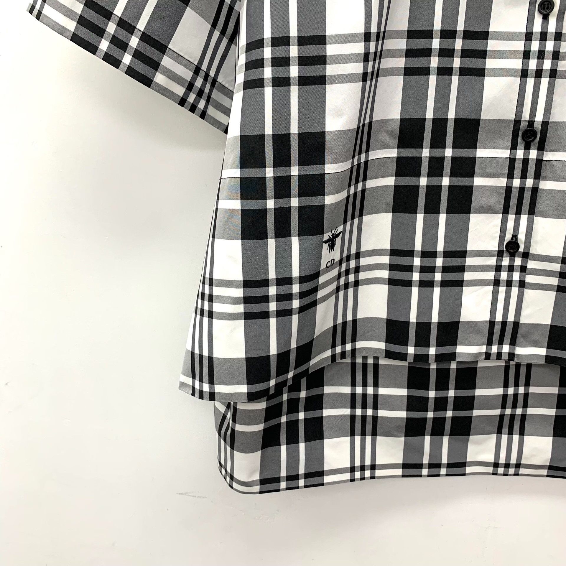 Dior Dior Bee Logo Plaid Check Short Sleeve Shirt FR 34 Size XS / US 0-2 / IT 36-38 - 5 Thumbnail