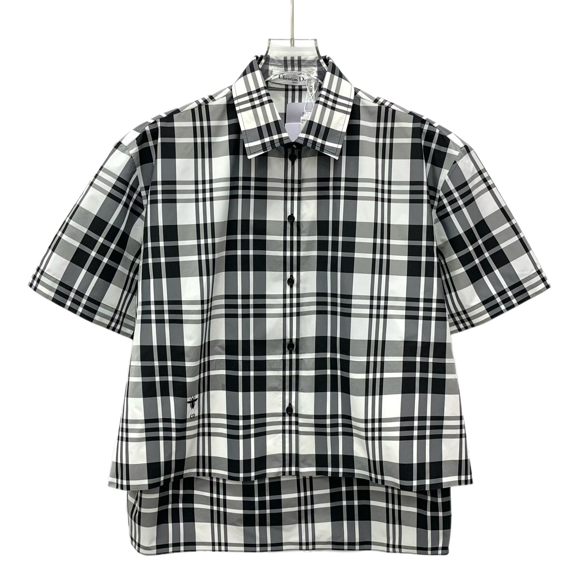 Dior Dior Bee Logo Plaid Check Short Sleeve Shirt FR 34 Size XS / US 0-2 / IT 36-38 - 2 Thumbnail