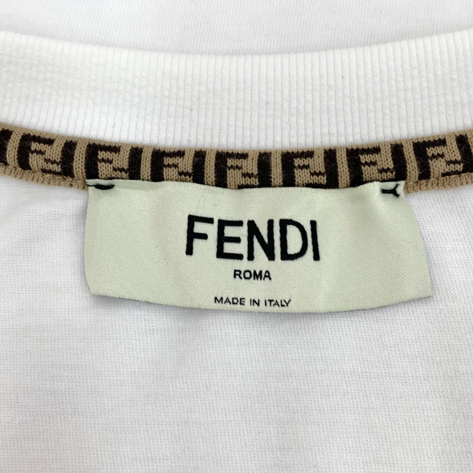 Fendi Fendi Gold Logo Embroidered T-Shirt Size M Size M / US 6-8 / IT 42-44 - 6 Thumbnail