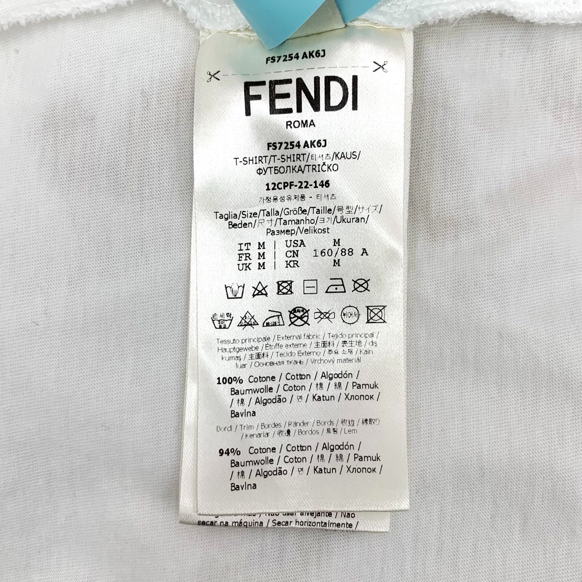 Fendi Fendi Gold Logo Embroidered T-Shirt Size M Size M / US 6-8 / IT 42-44 - 8 Thumbnail