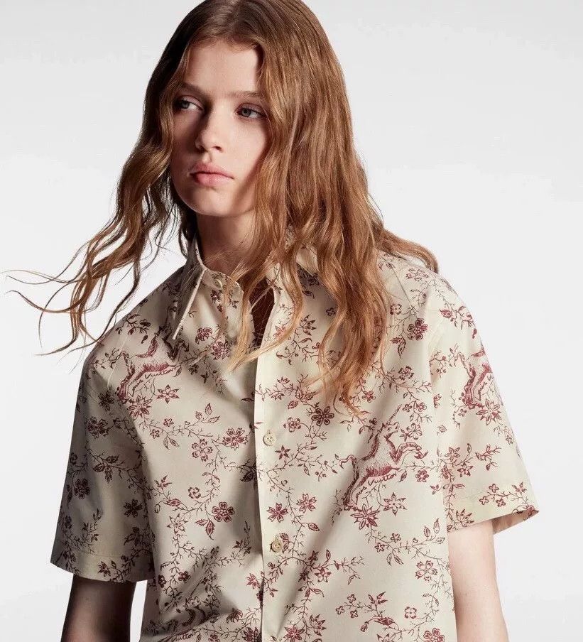 Louis Vuitton Louis Vuitton Floral Unicorn Silk Blend Shirt 42 Size US L / EU 52-54 / 3 - 9 Thumbnail