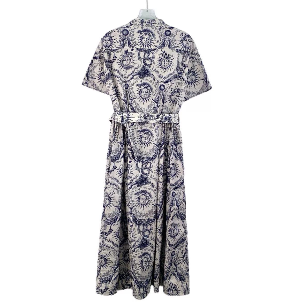Dior Dior Printed Cotton Silk Belted Midi Dress 40 Size M / US 6-8 / IT 42-44 - 3 Thumbnail