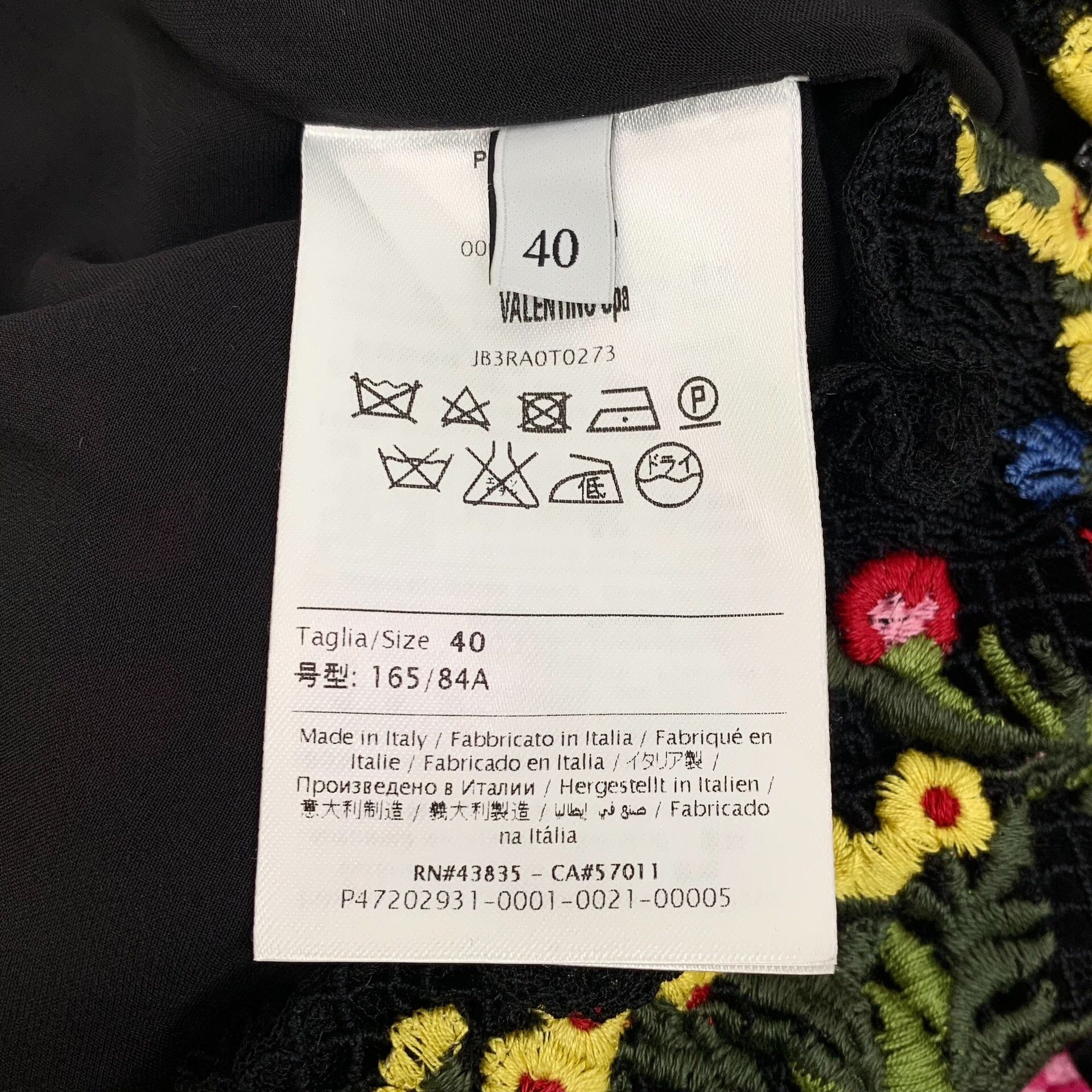 Valentino Valentino Floral Embroidered Mesh Mini Skirt 40 Size 27" / US 4 / IT 40 - 7 Thumbnail
