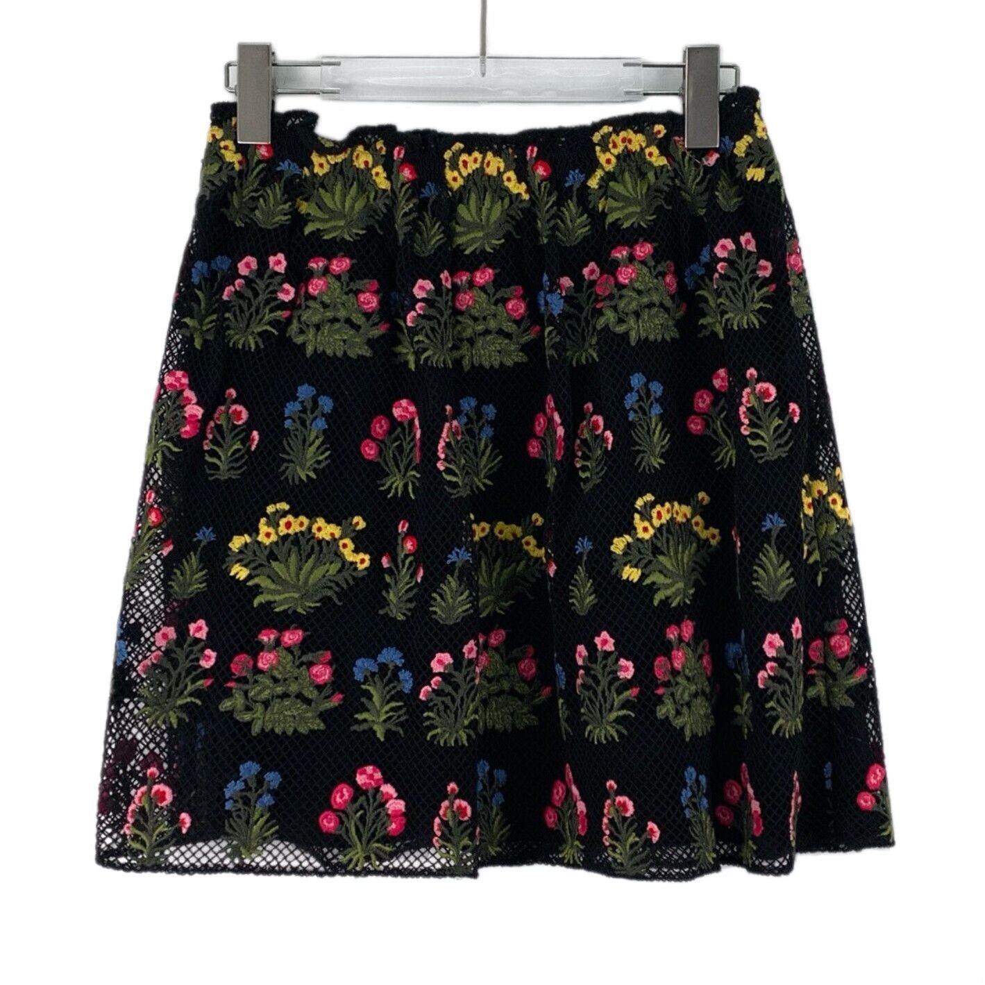 Valentino Valentino Floral Embroidered Mesh Mini Skirt 40 Size 27" / US 4 / IT 40 - 3 Thumbnail