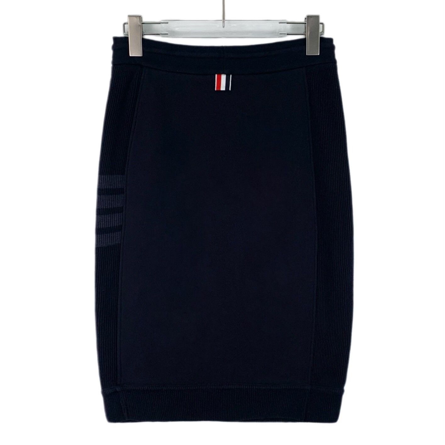 Thom Browne Thom Browne 4-Bar Navy Cotton Midi Skirt IT 40 Size 27" / US 4 / IT 40 - 3 Thumbnail