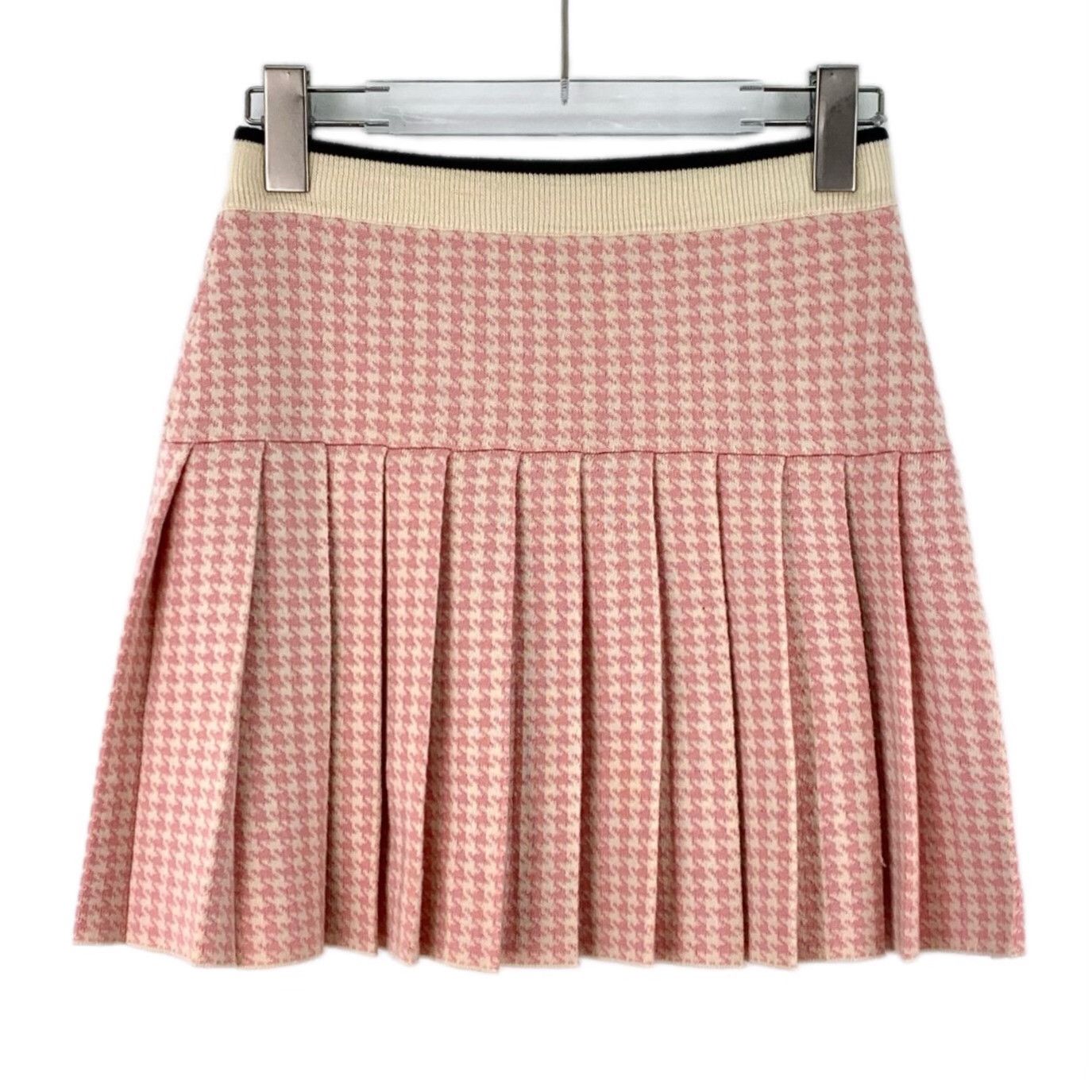 Miu Miu Miu Miu Houndstooth Pleated Mini Skirt 38 Size 26" / US 2 / IT 38 - 2 Thumbnail