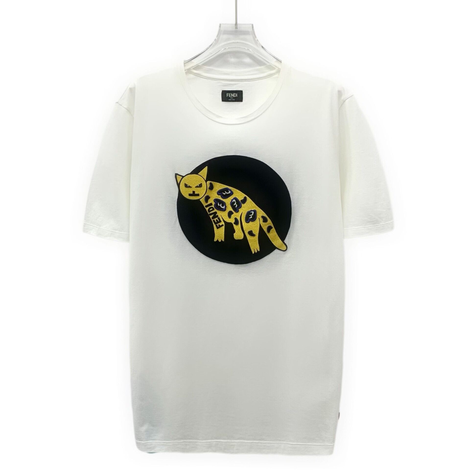 Fendi Fendi Yellow Leopard Graphic T-Shirt EU 50 Size US M / EU 48-50 / 2 - 2 Thumbnail