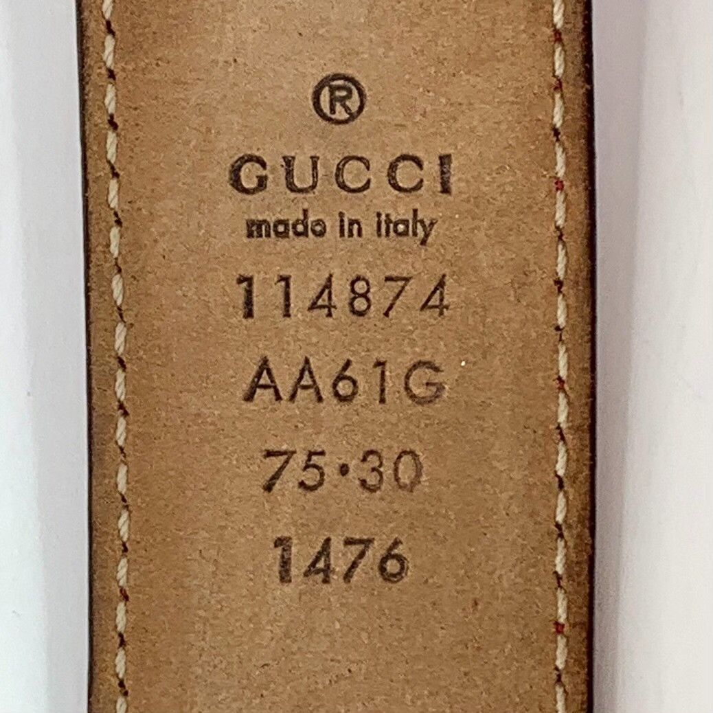Gucci Gucci GG Embossed Leather Interlocking G Belt 75/30 Size ONE SIZE - 9 Thumbnail