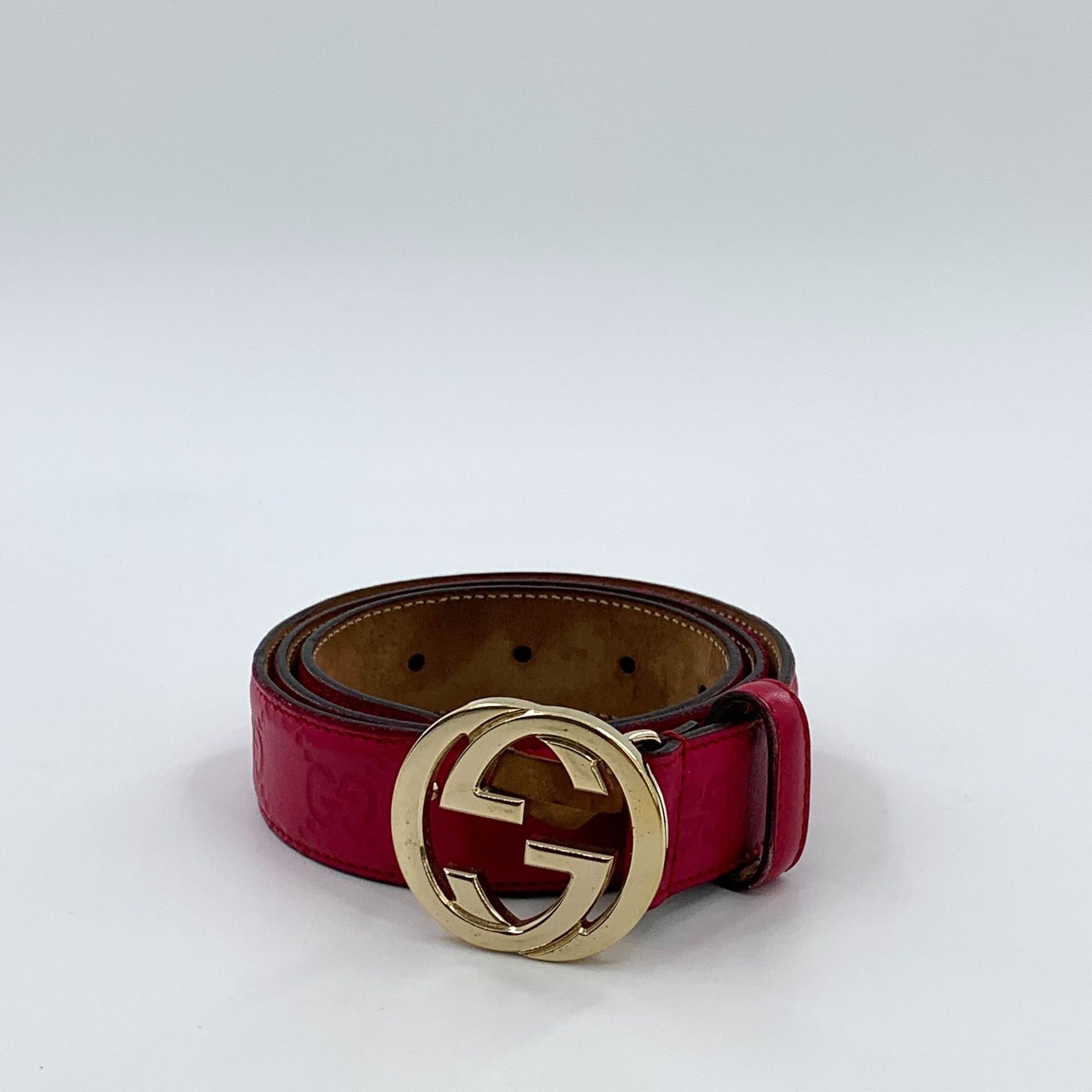 Gucci Gucci GG Embossed Leather Interlocking G Belt 75/30 Size ONE SIZE - 2 Thumbnail