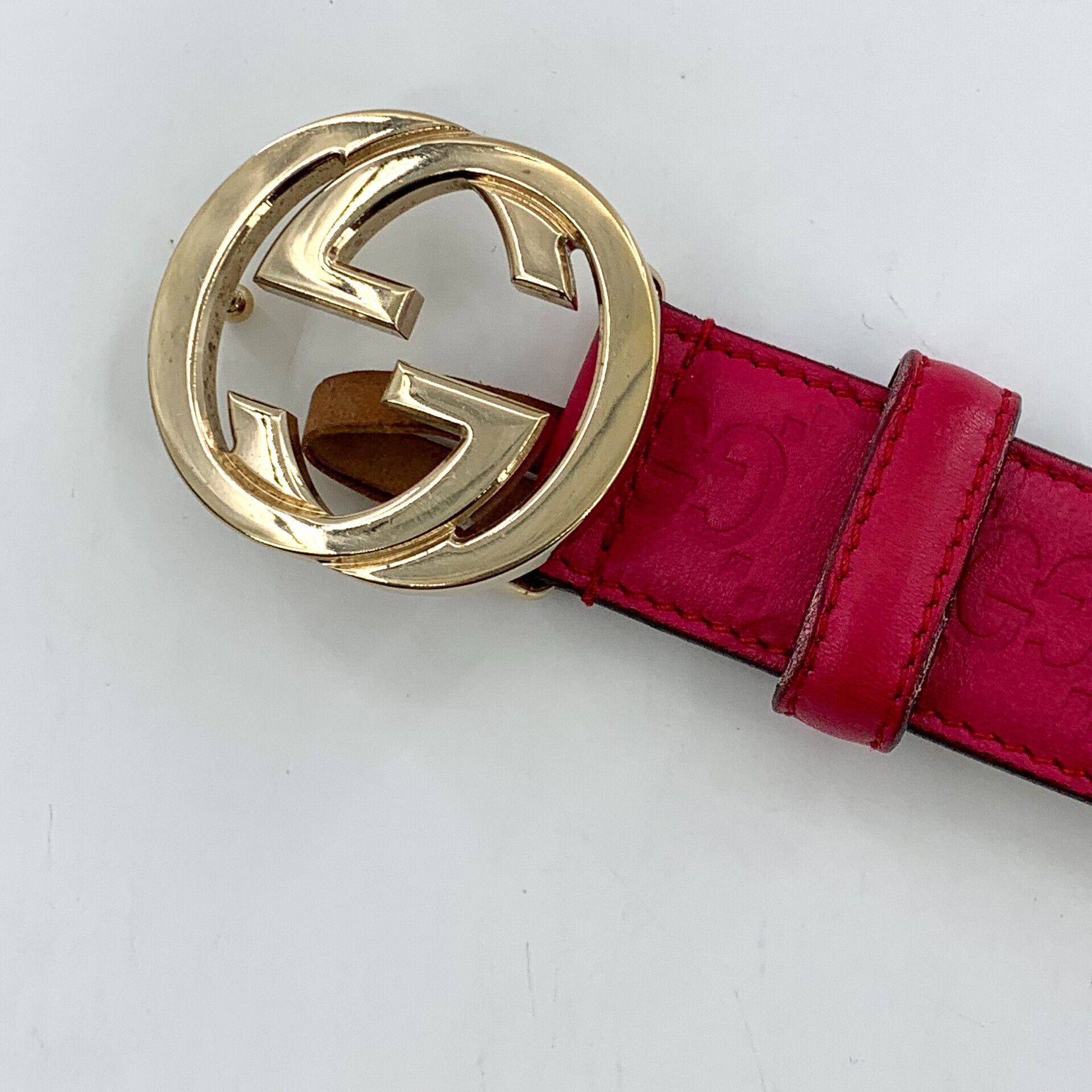 Gucci Gucci GG Embossed Leather Interlocking G Belt 75/30 Size ONE SIZE - 10 Thumbnail