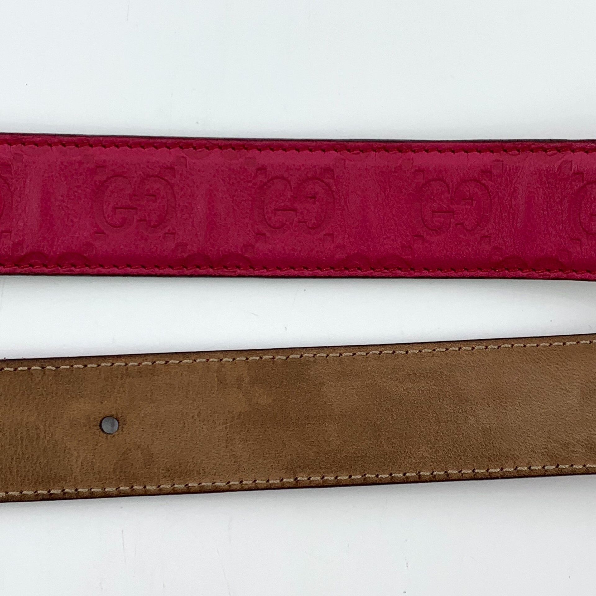 Gucci Gucci GG Embossed Leather Interlocking G Belt 75/30 Size ONE SIZE - 7 Thumbnail