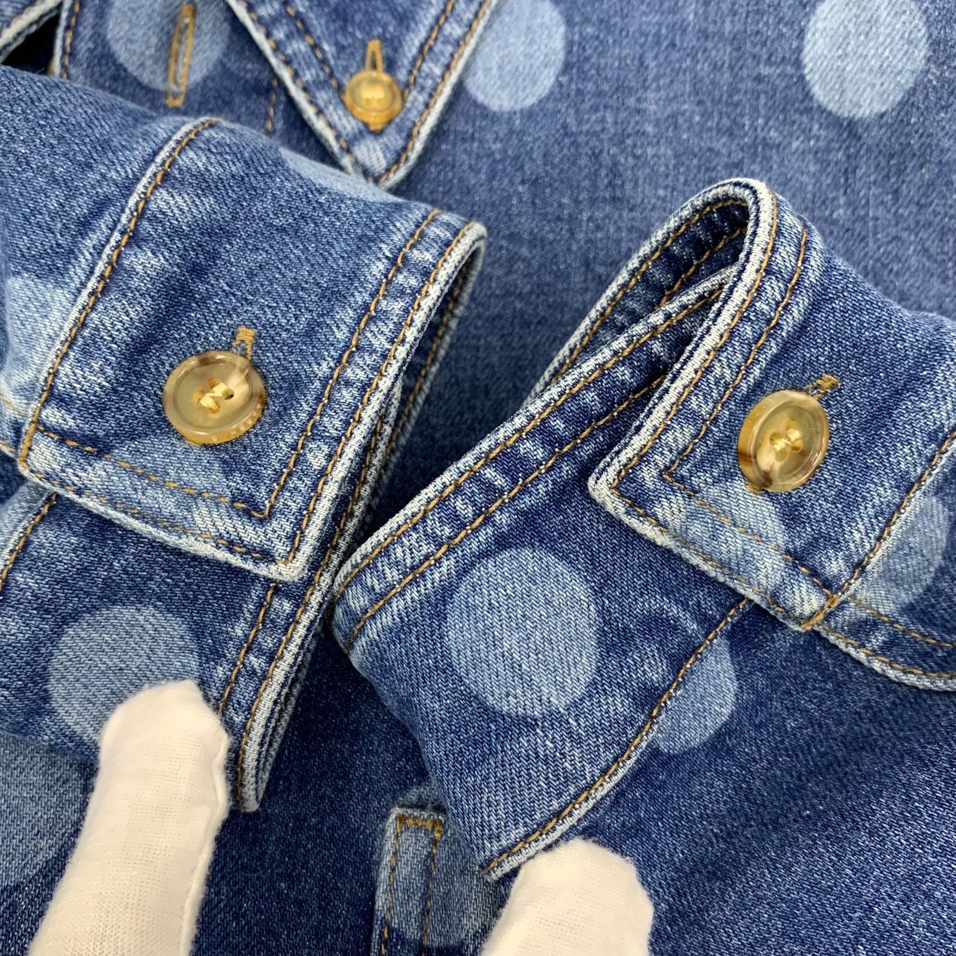 Burberry Burberry Polka Dot Denim Jacket Size L Size US L / EU 52-54 / 3 - 9 Thumbnail