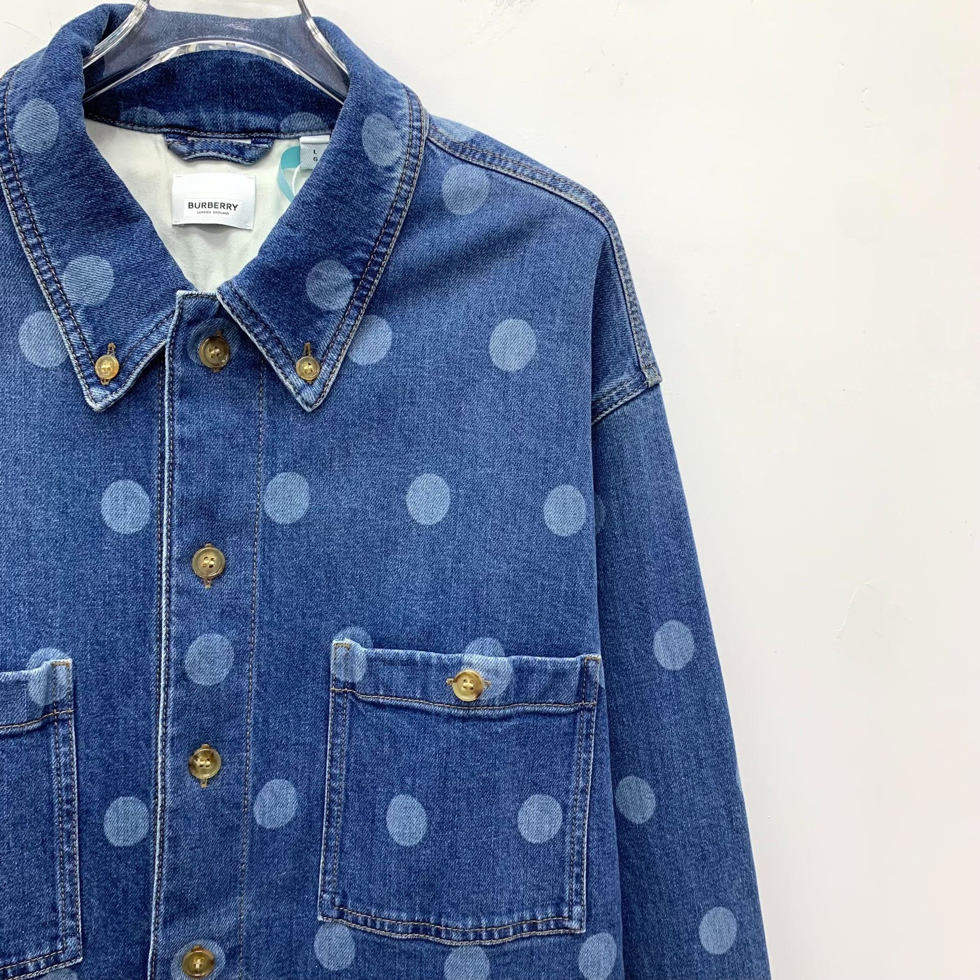 Burberry Burberry Polka Dot Denim Jacket Size L Size US L / EU 52-54 / 3 - 4 Thumbnail