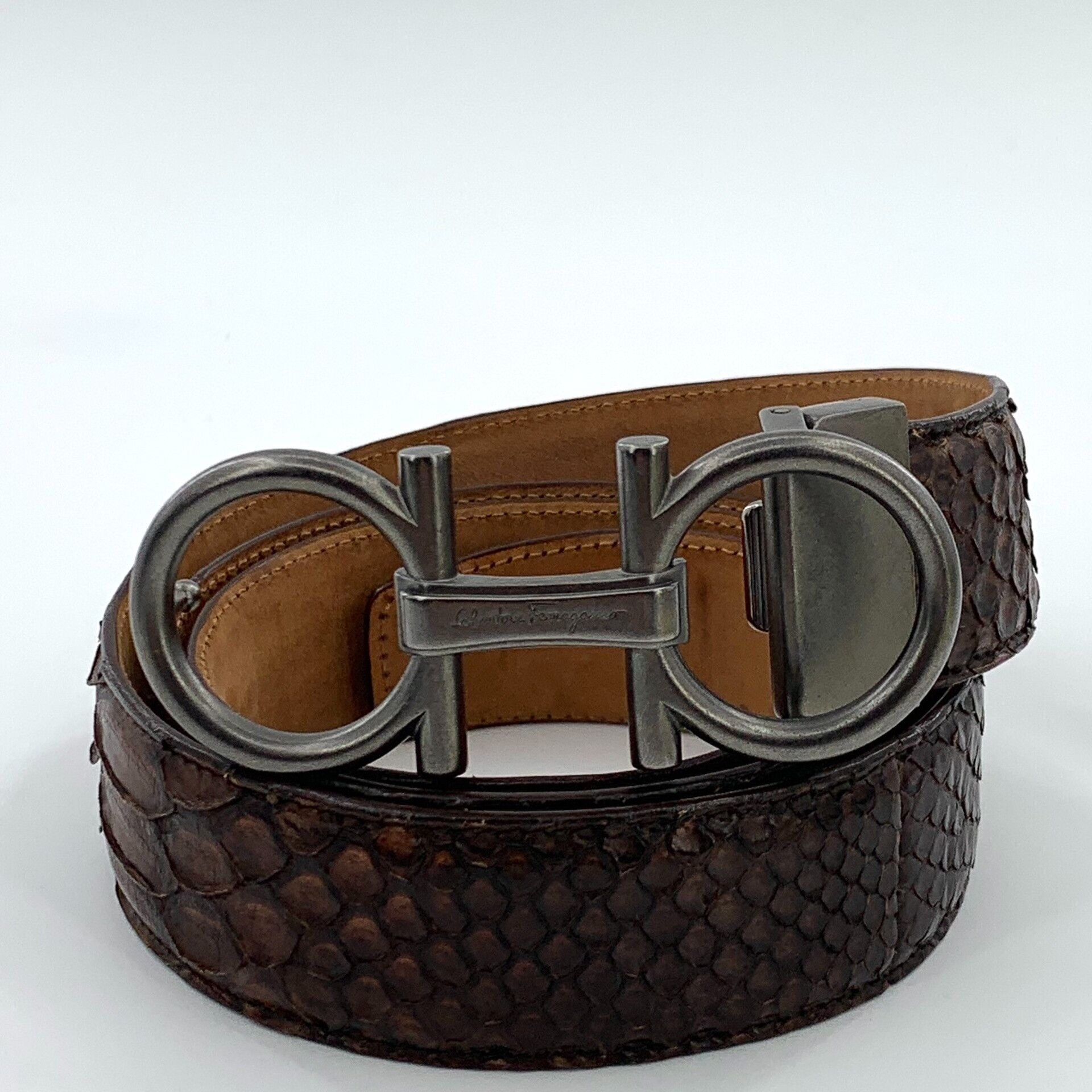 Salvatore Ferragamo Salvatore Ferragamo Python Gancini Belt 40 Size 40 - 4 Thumbnail