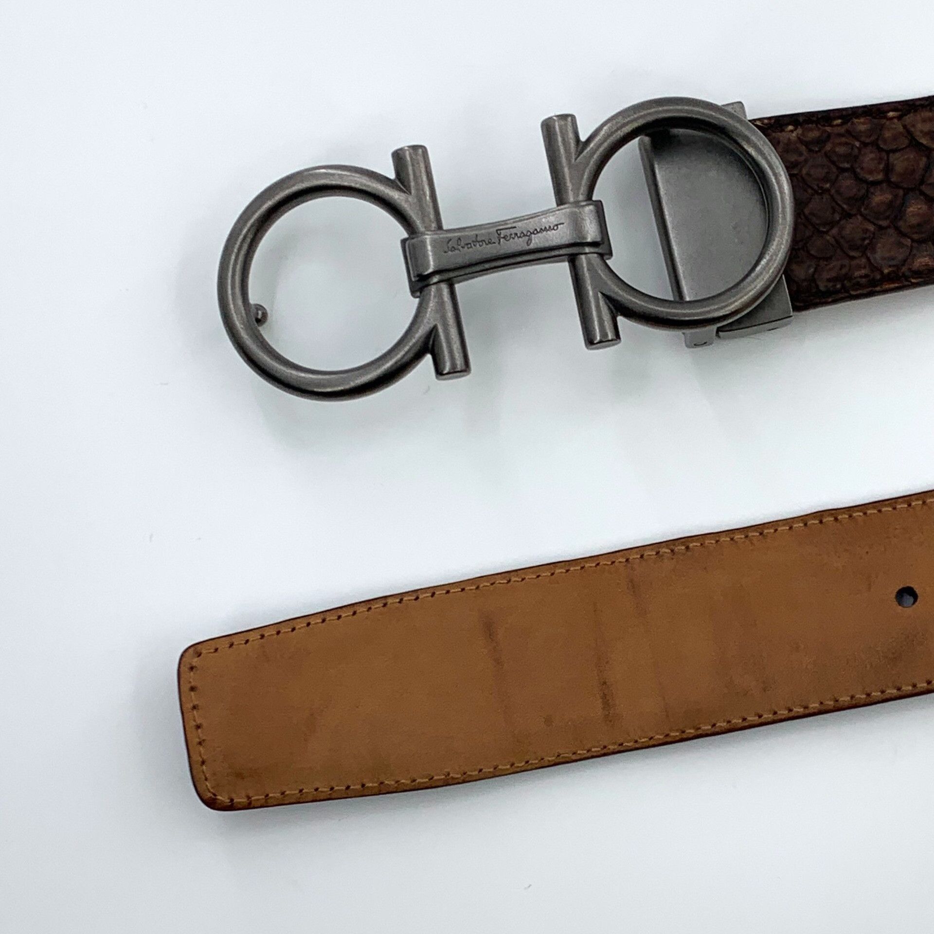 Salvatore Ferragamo Salvatore Ferragamo Python Gancini Belt 40 Size 40 - 6 Thumbnail