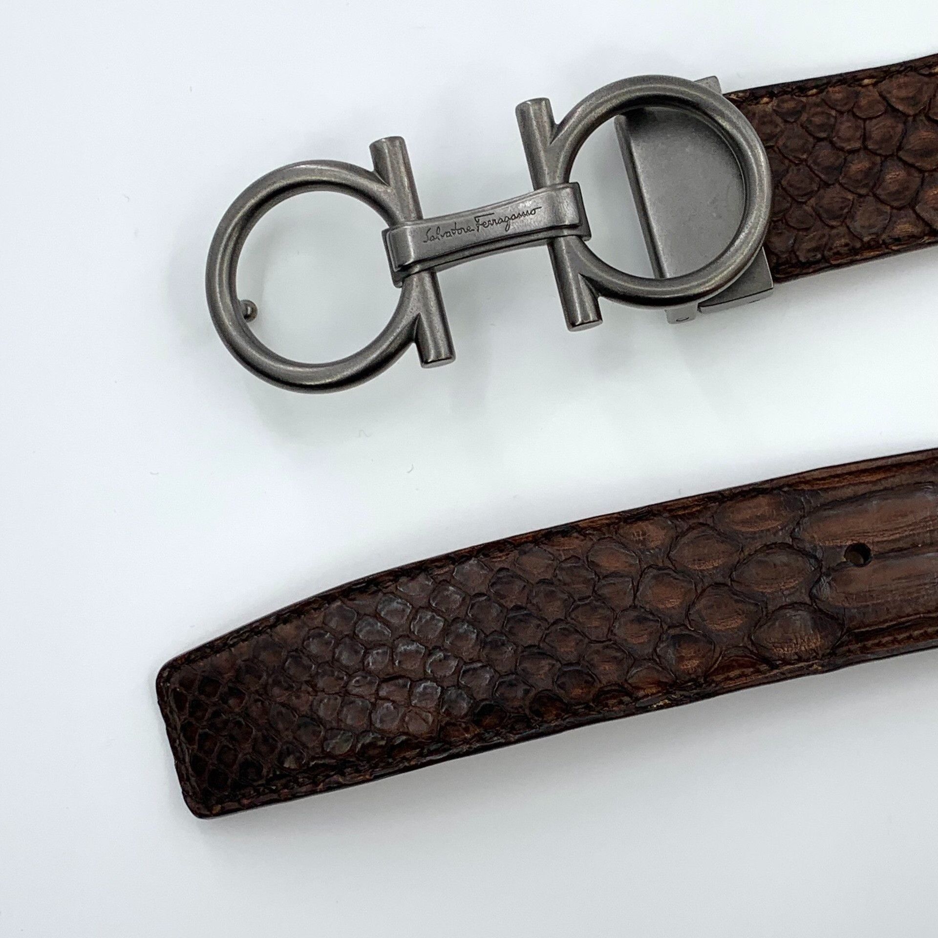 Salvatore Ferragamo Salvatore Ferragamo Python Gancini Belt 40 Size 40 - 5 Thumbnail
