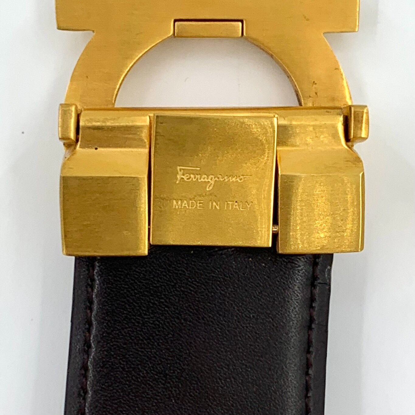 Salvatore Ferragamo Salvatore Ferragamo Gancini Logo Leather Belt 42 Size 42 - 9 Thumbnail