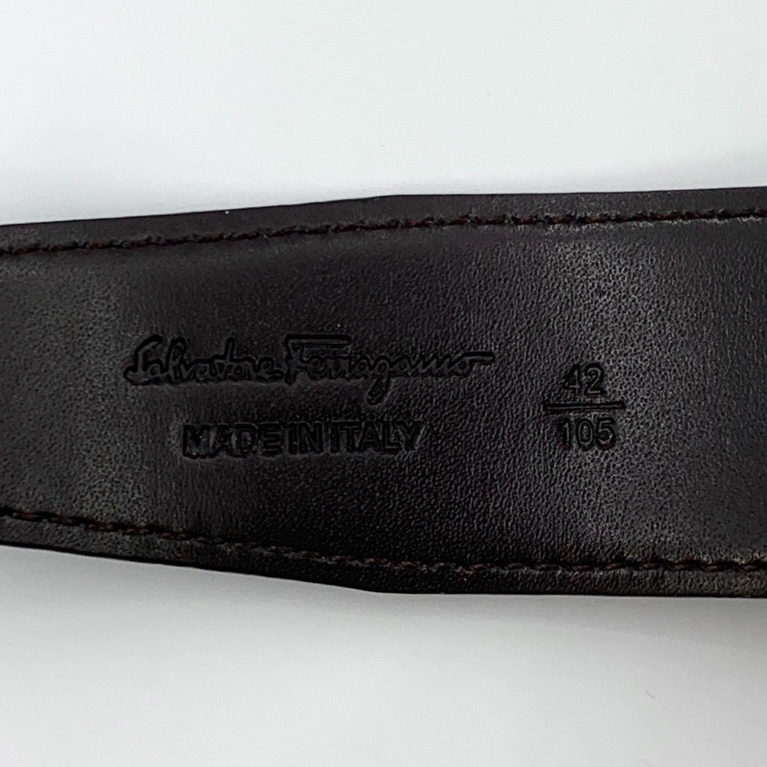 Salvatore Ferragamo Salvatore Ferragamo Gancini Logo Leather Belt 42 Size 42 - 10 Thumbnail