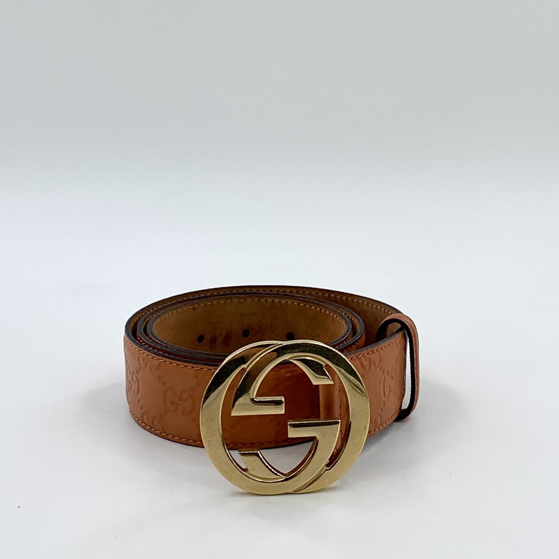Gucci Gucci Orange Guccissima Leather GG Buckle Belt 36 Size 36 - 2 Thumbnail