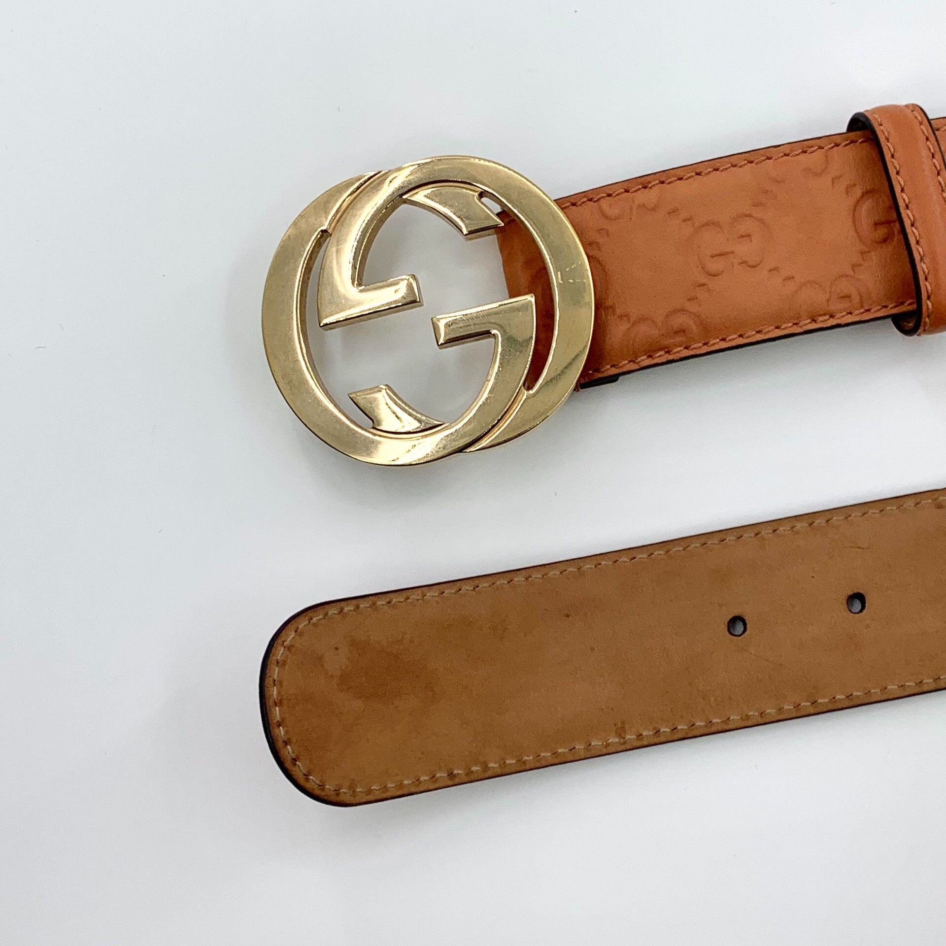 Gucci Gucci Orange Guccissima Leather GG Buckle Belt 36 Size 36 - 6 Thumbnail