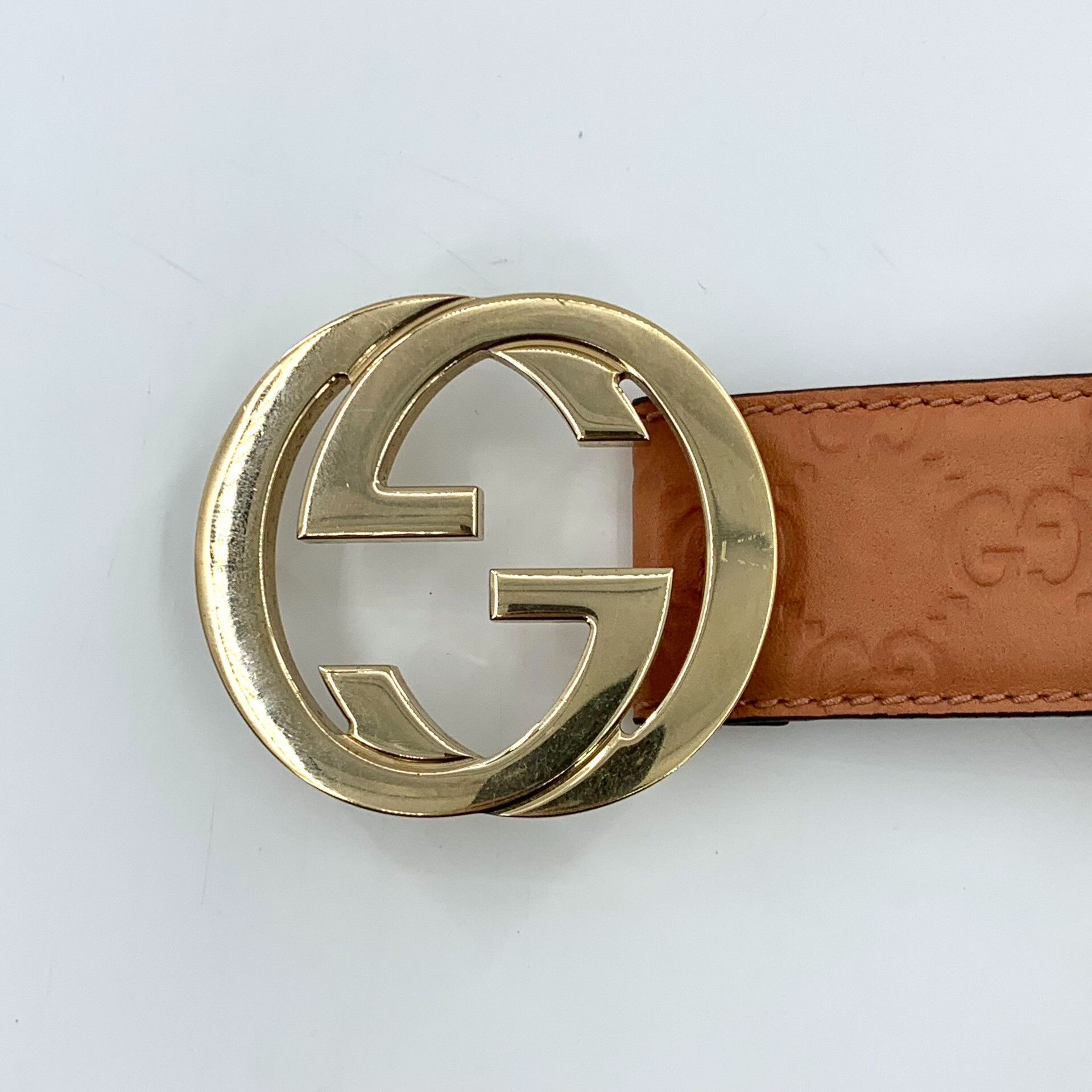 Gucci Gucci Orange Guccissima Leather GG Buckle Belt 36 Size 36 - 8 Thumbnail
