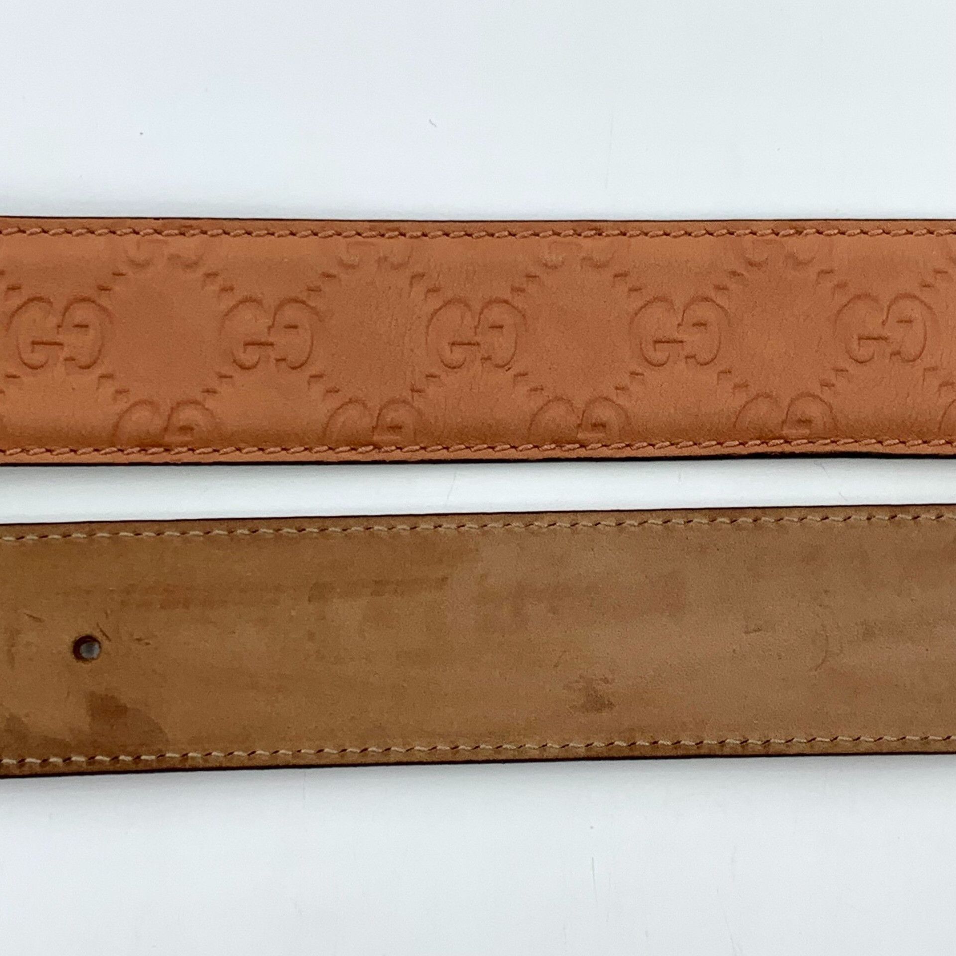 Gucci Gucci Orange Guccissima Leather GG Buckle Belt 36 Size 36 - 7 Thumbnail