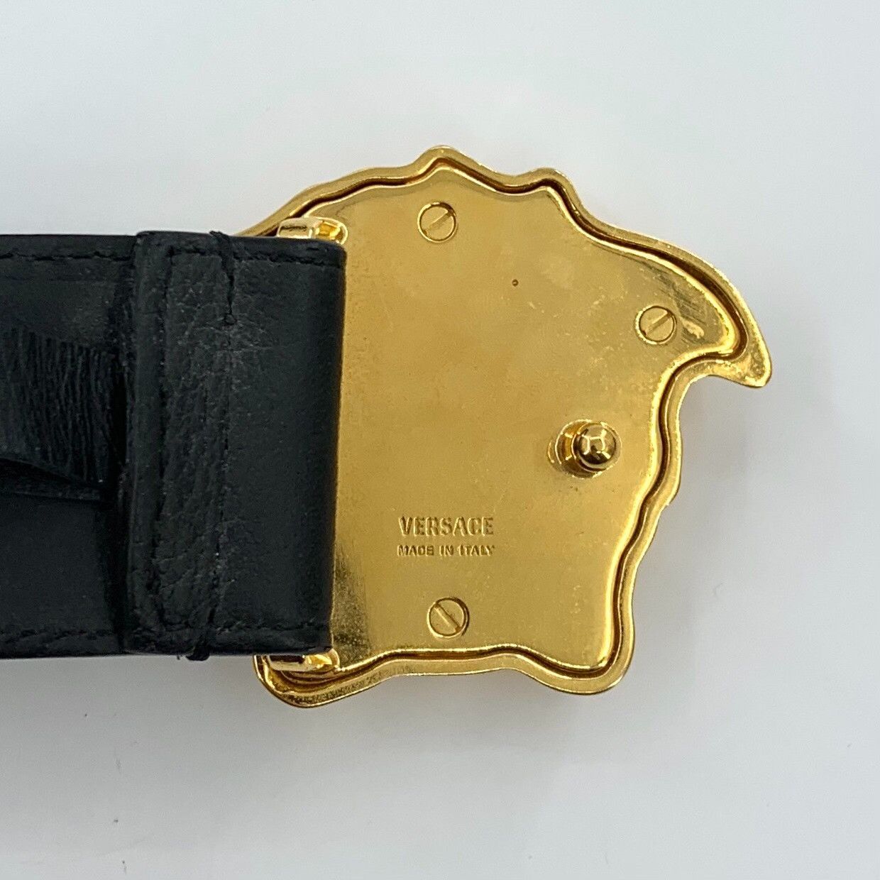 Versace Versace Gold Medusa Buckle Pebbled Leather Belt 104cm Size ONE SIZE - 9 Thumbnail