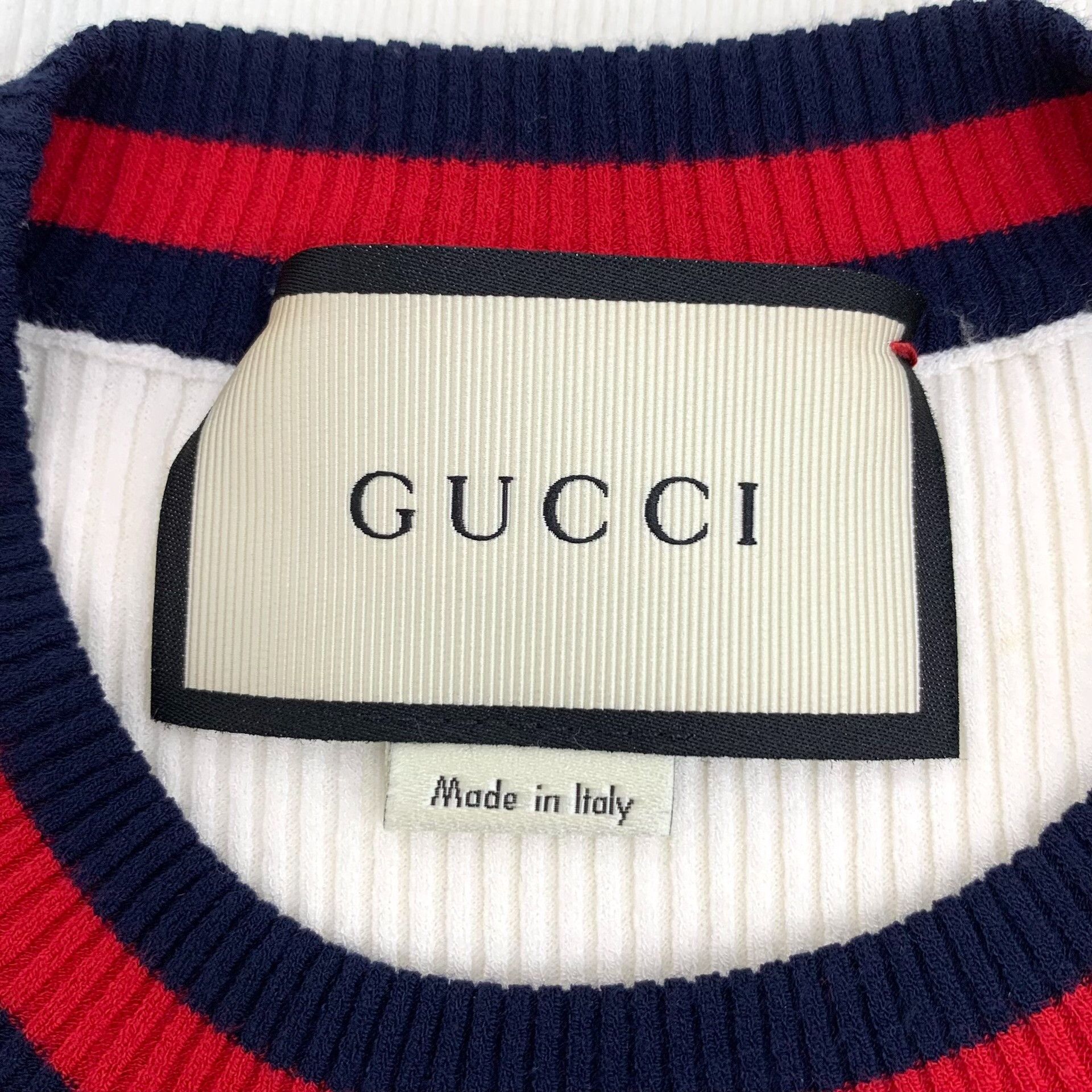 Gucci Gucci Web Stripe Ribbed Knit Top L Size US L / EU 52-54 / 3 - 6 Thumbnail