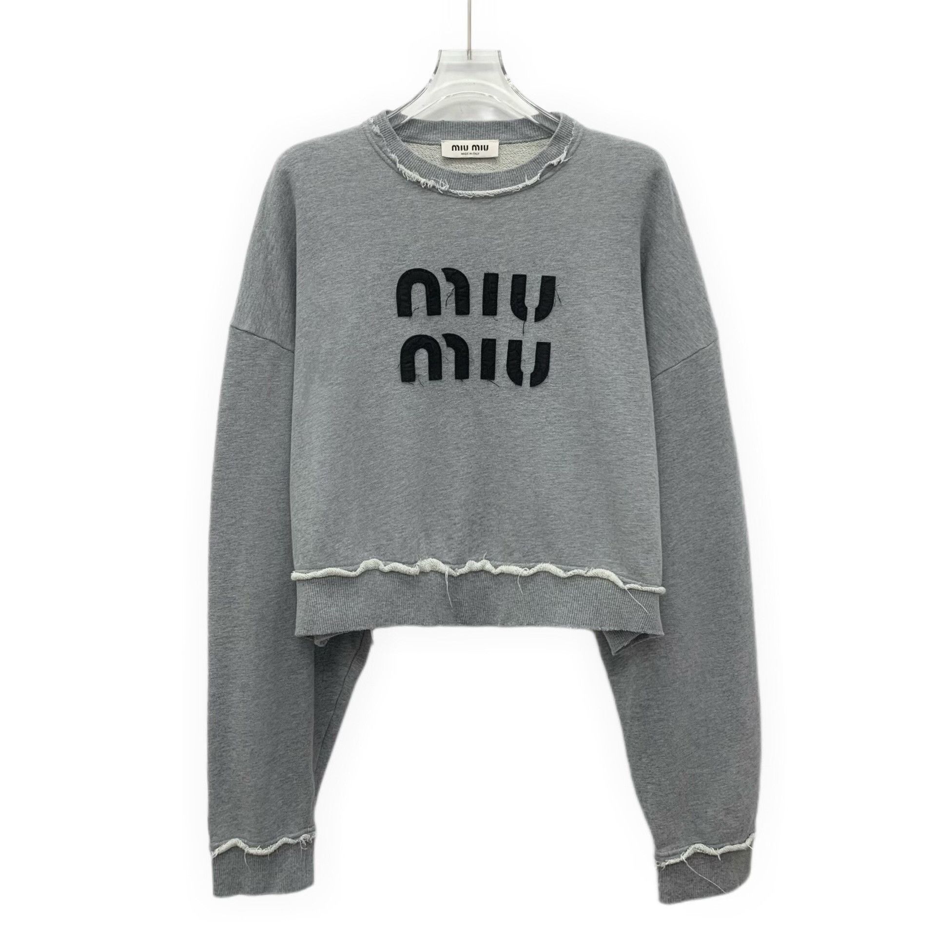 Miu Miu Miu Miu Cropped Logo Sweatshirt S Size S / US 4 / IT 40 - 2 Thumbnail
