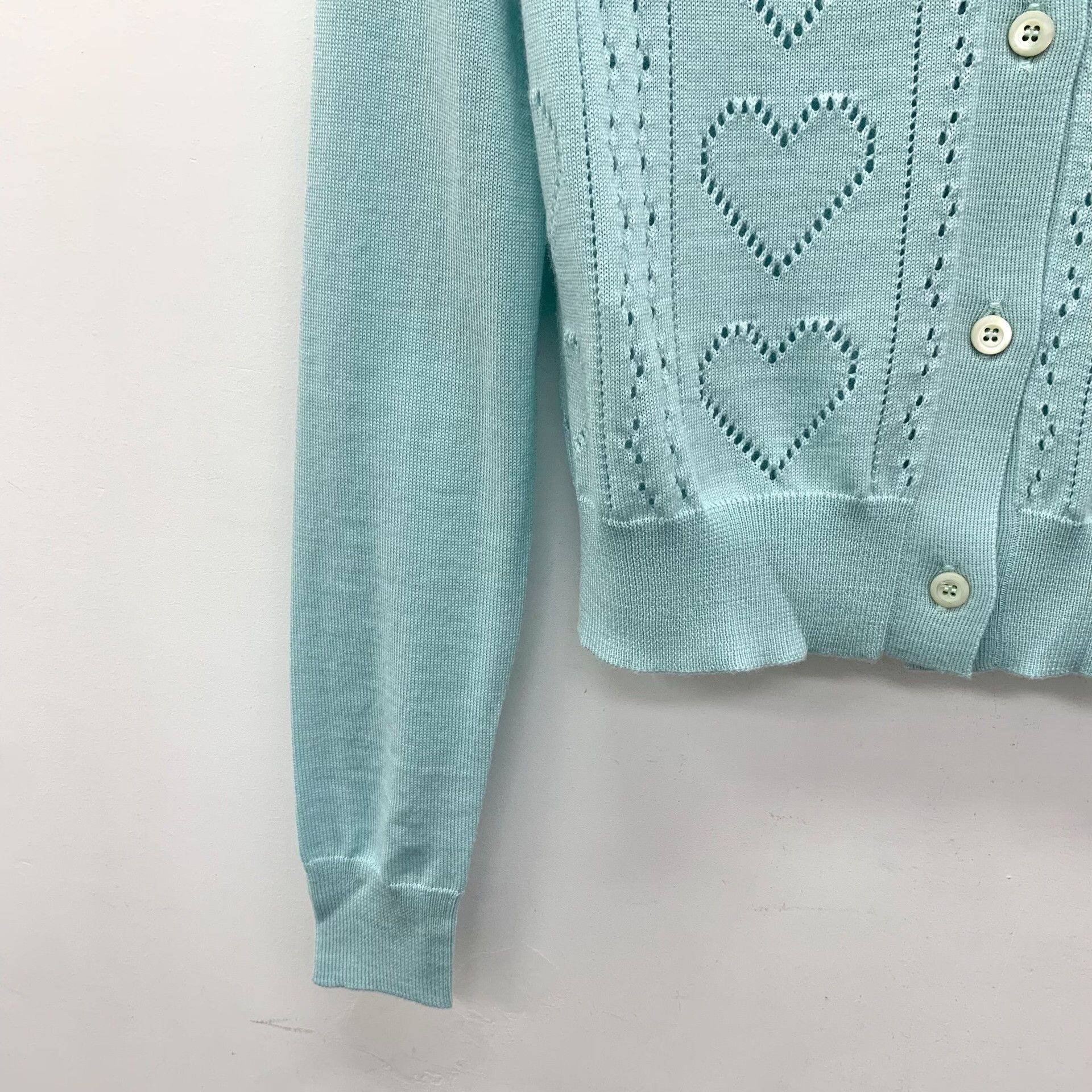 Miu Miu Miu Miu Heart Open-Work Knit Cardigan it_36 Size XS / US 0-2 / IT 36-38 - 5 Thumbnail