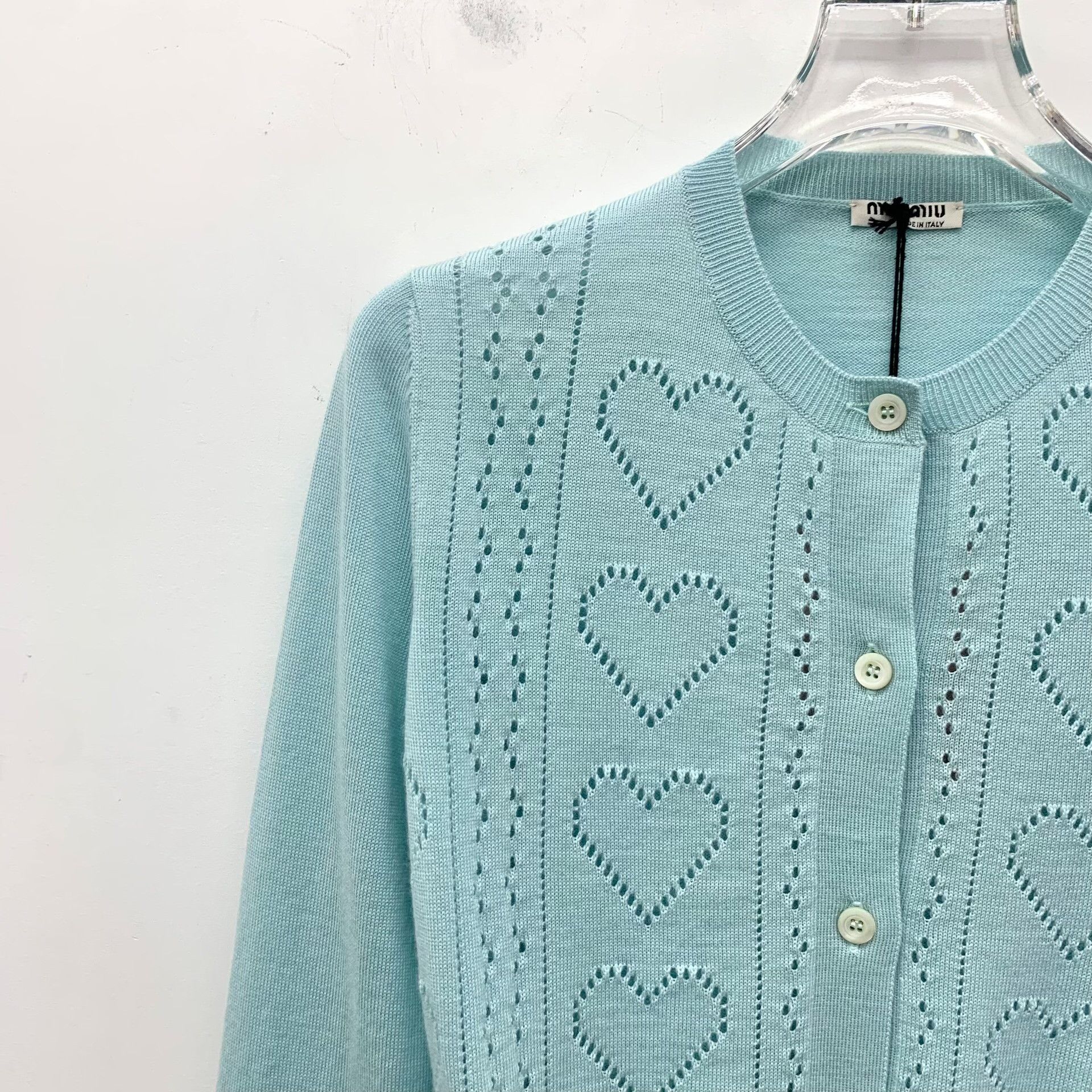 Miu Miu Miu Miu Heart Open-Work Knit Cardigan it_36 Size XS / US 0-2 / IT 36-38 - 4 Thumbnail