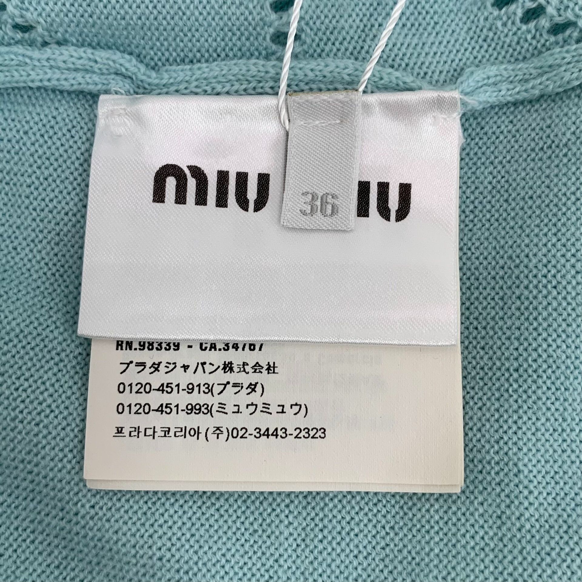 Miu Miu Miu Miu Heart Open-Work Knit Cardigan it_36 Size XS / US 0-2 / IT 36-38 - 9 Thumbnail
