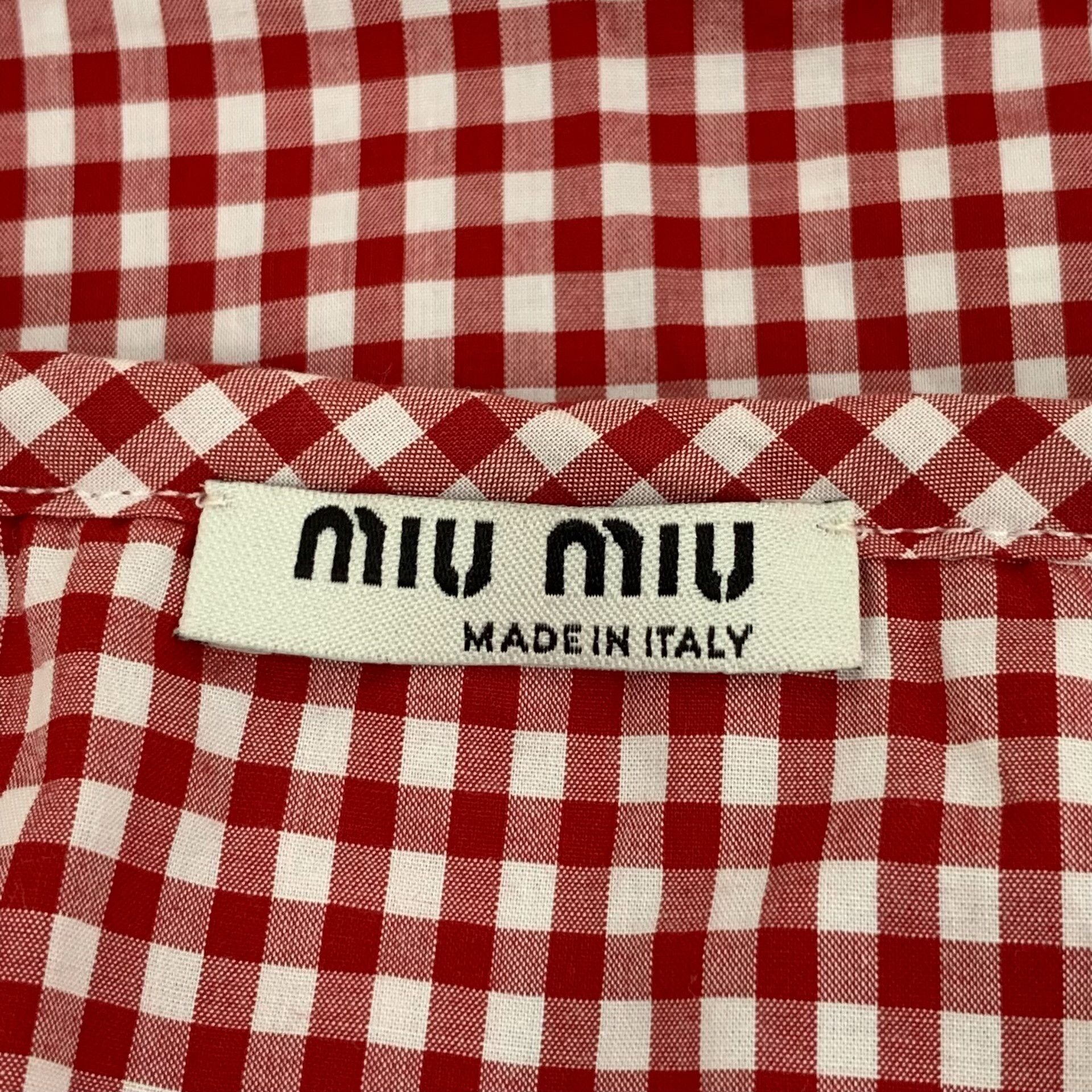 Miu Miu Miu Miu Red Gingham Ruffle Blouse IT 38 Size XS / US 0-2 / IT 36-38 - 6 Thumbnail