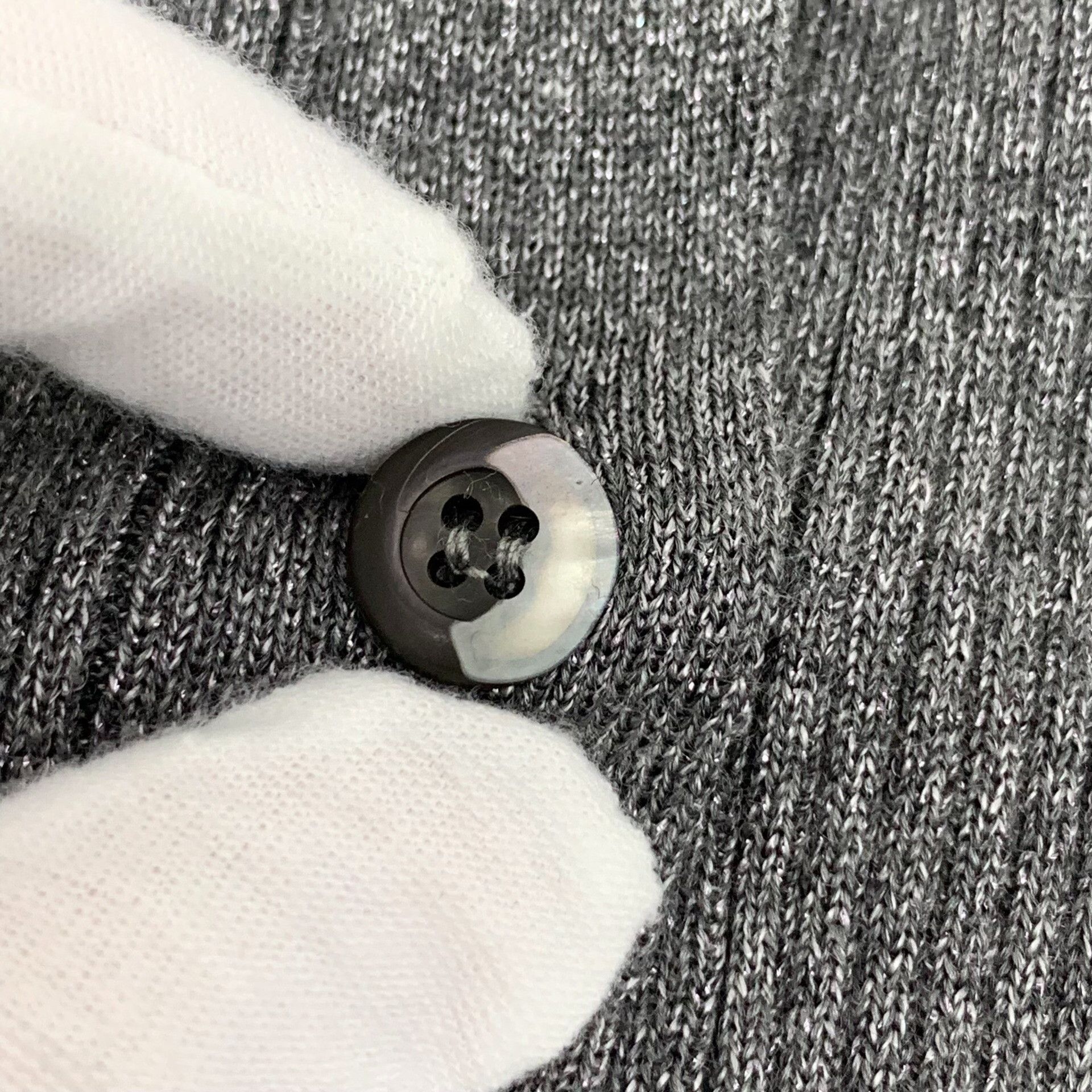 Prada Prada Ribbed Metallic Wool Silk Cardigan IT 38 Size XS / US 0-2 / IT 36-38 - 10 Thumbnail