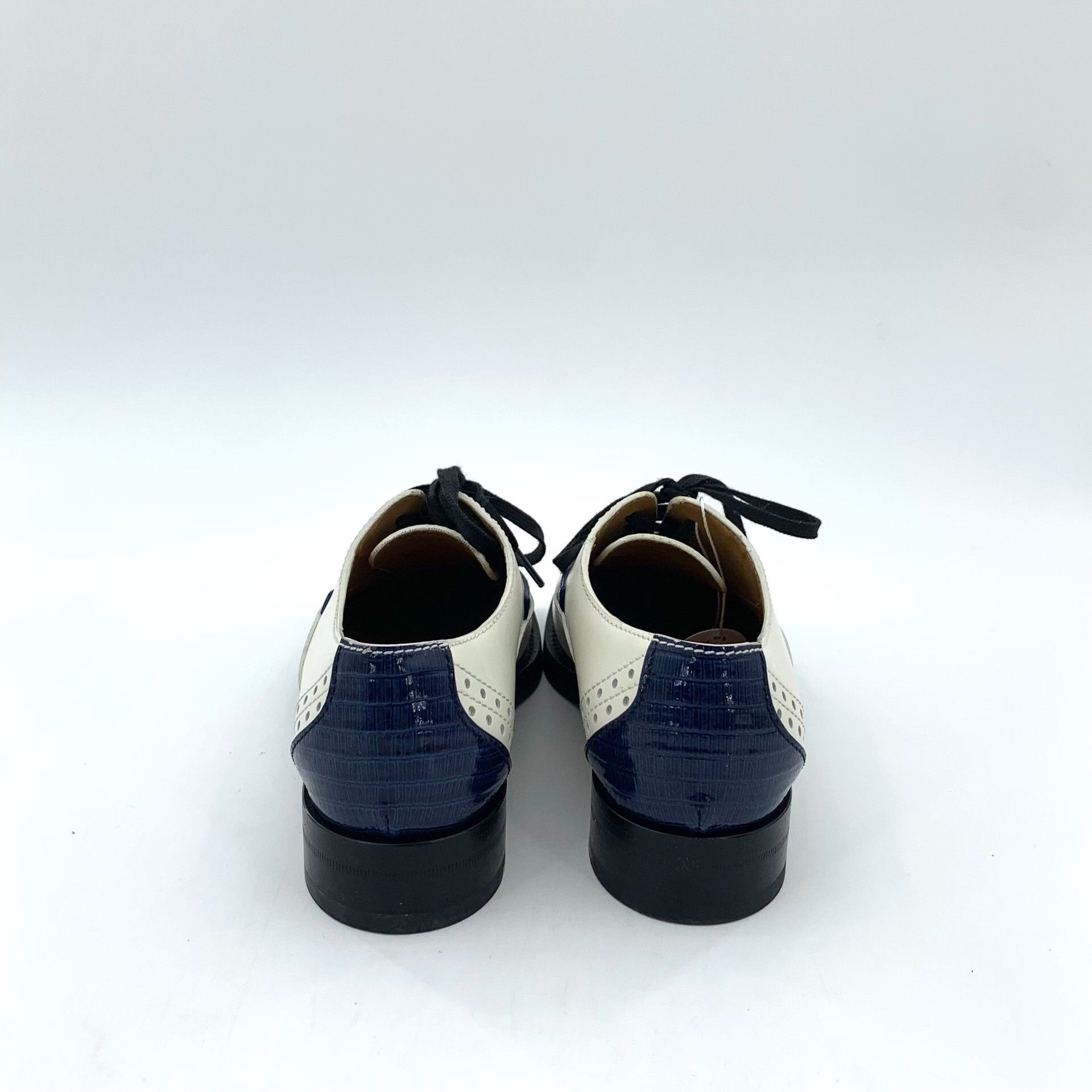 Gucci Gucci Colorblock Lace-Up Leather Flats 38 Size US 8 / IT 38 - 5 Thumbnail