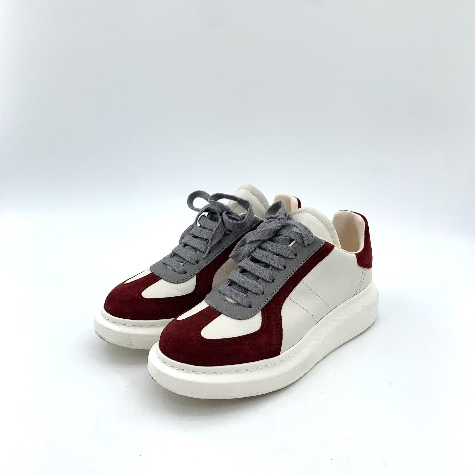 Alexander McQueen Alexander McQueen Burgundy Panel Platform Sneakers 38 Size US 8 / IT 38 - 2 Thumbnail